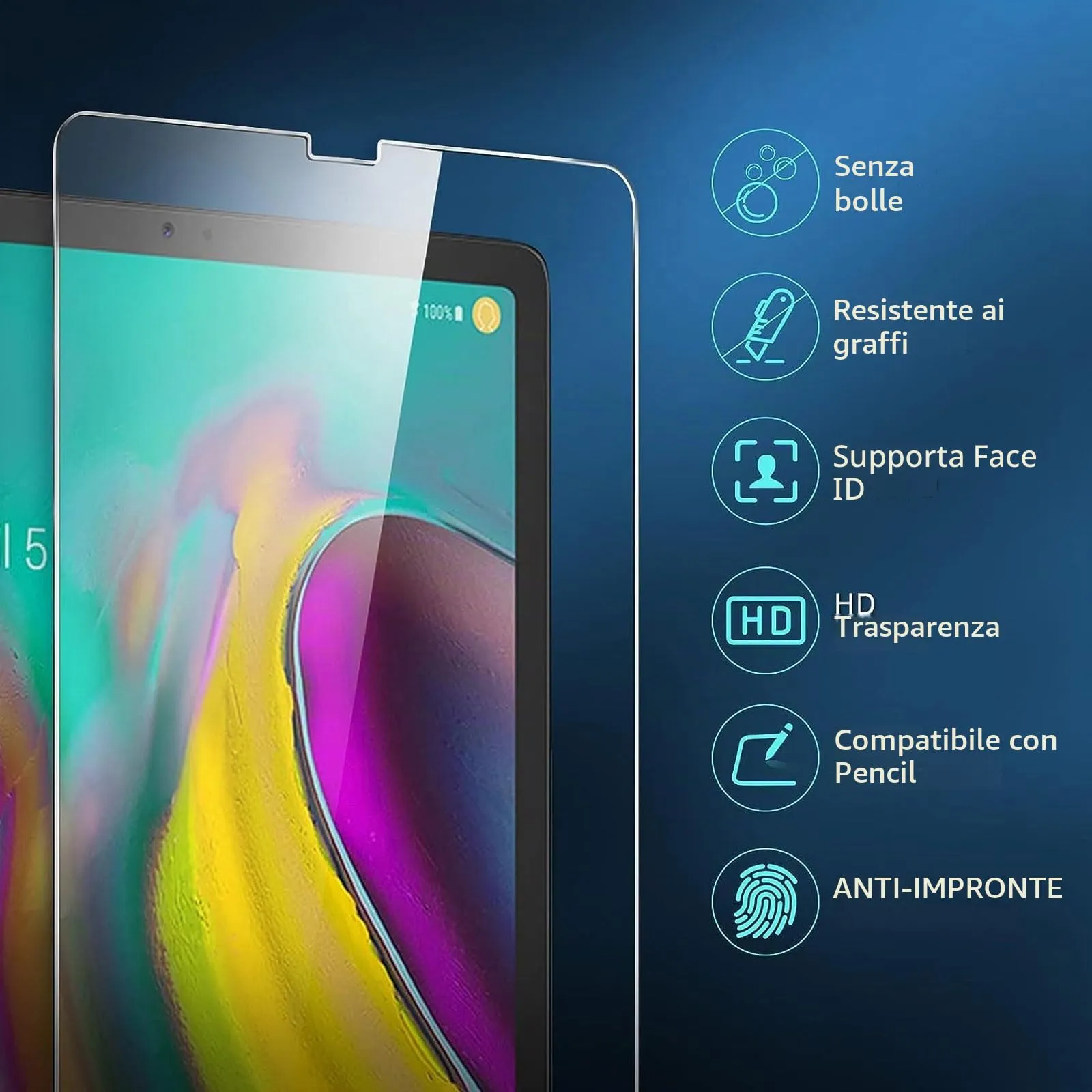 NEW'C Pellicola in Vetro Temperato per Samsung Galaxy Tab S6/S5e 10,5 pollici - immagine 3