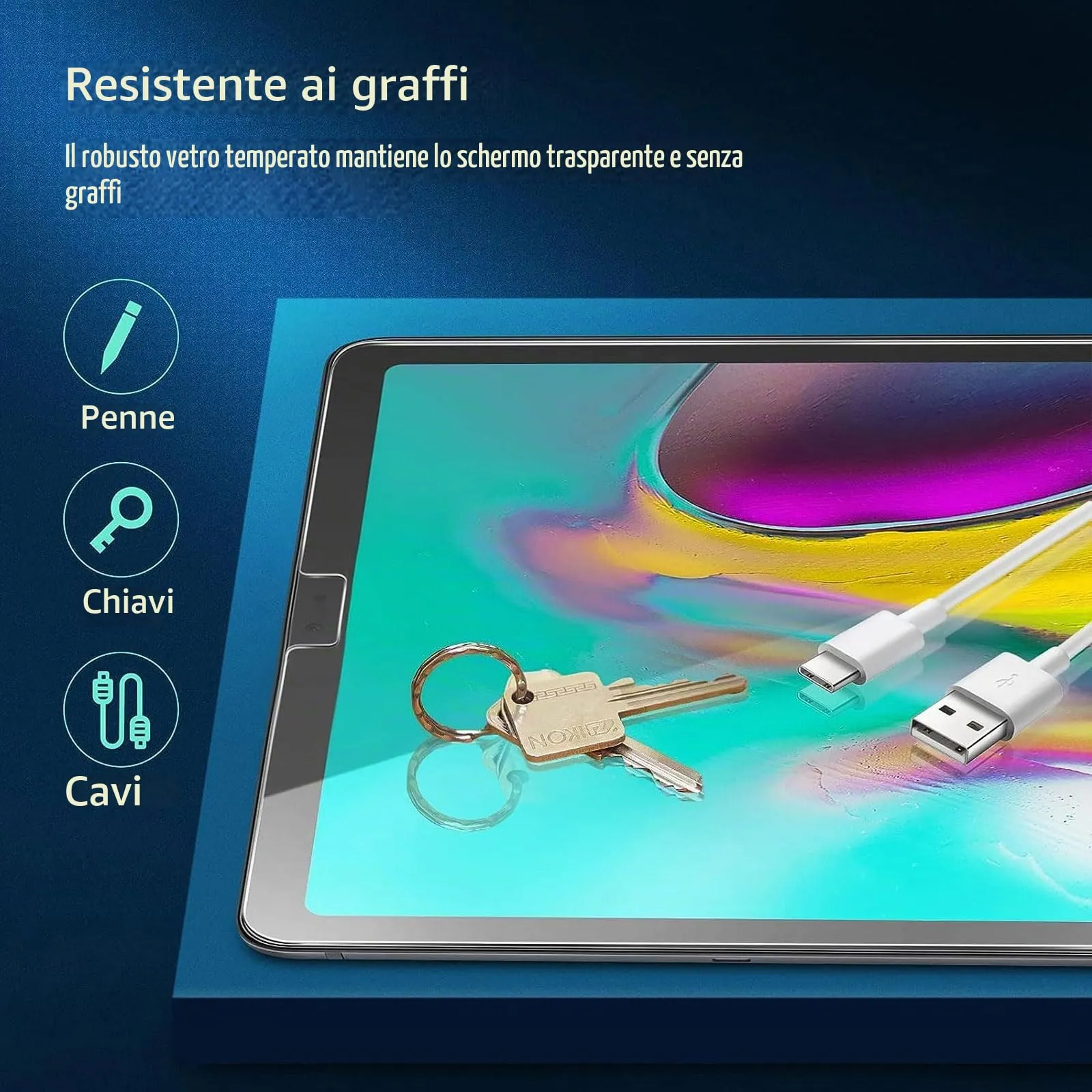 NEW'C Pellicola in Vetro Temperato per Samsung Galaxy Tab S6/S5e 10,5 pollici - immagine 6