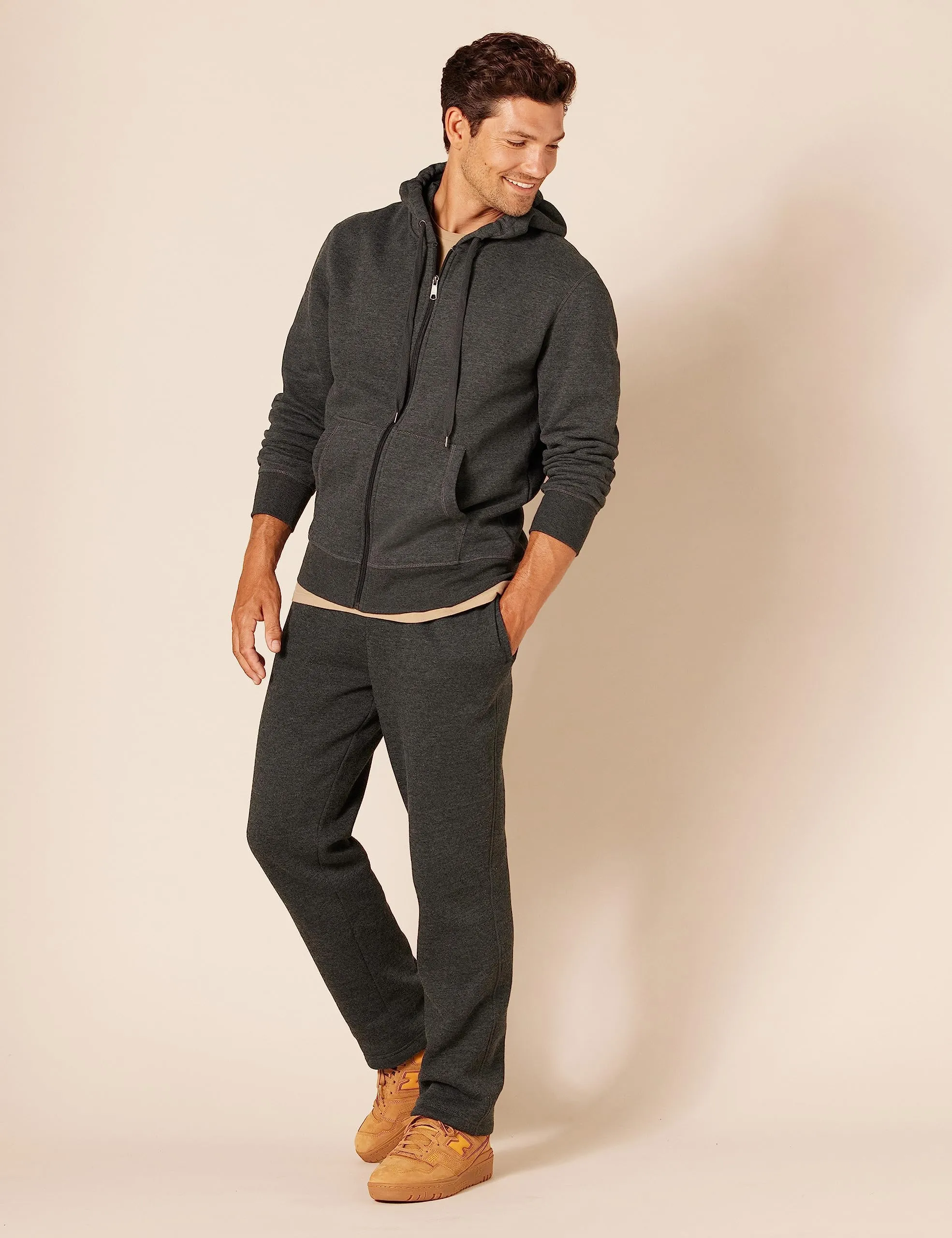 Amazon Essentials Felpa con Cappuccio in Pile con Zip Intera Uomo, Carbone Puntinato, 5XL Plus - immagine 5