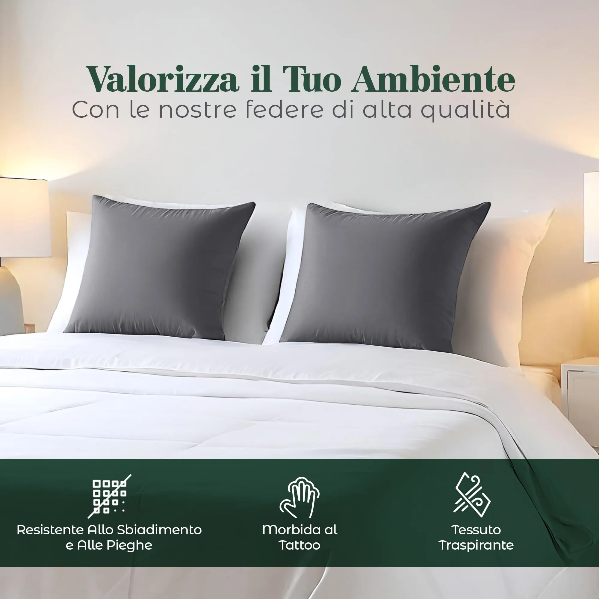 Utopia Bedding Set di 4 Copricuscino, 65 x 65 cm, Grigio - immagine 7