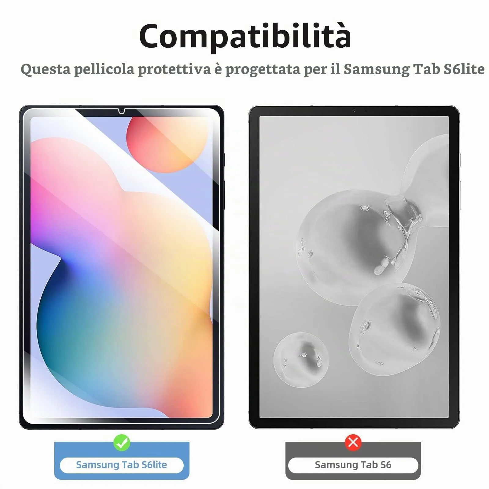 NEW'C Pellicola in Vetro Temperato per Samsung Galaxy Tab S6 Lite 10,4 pollici - immagine 2