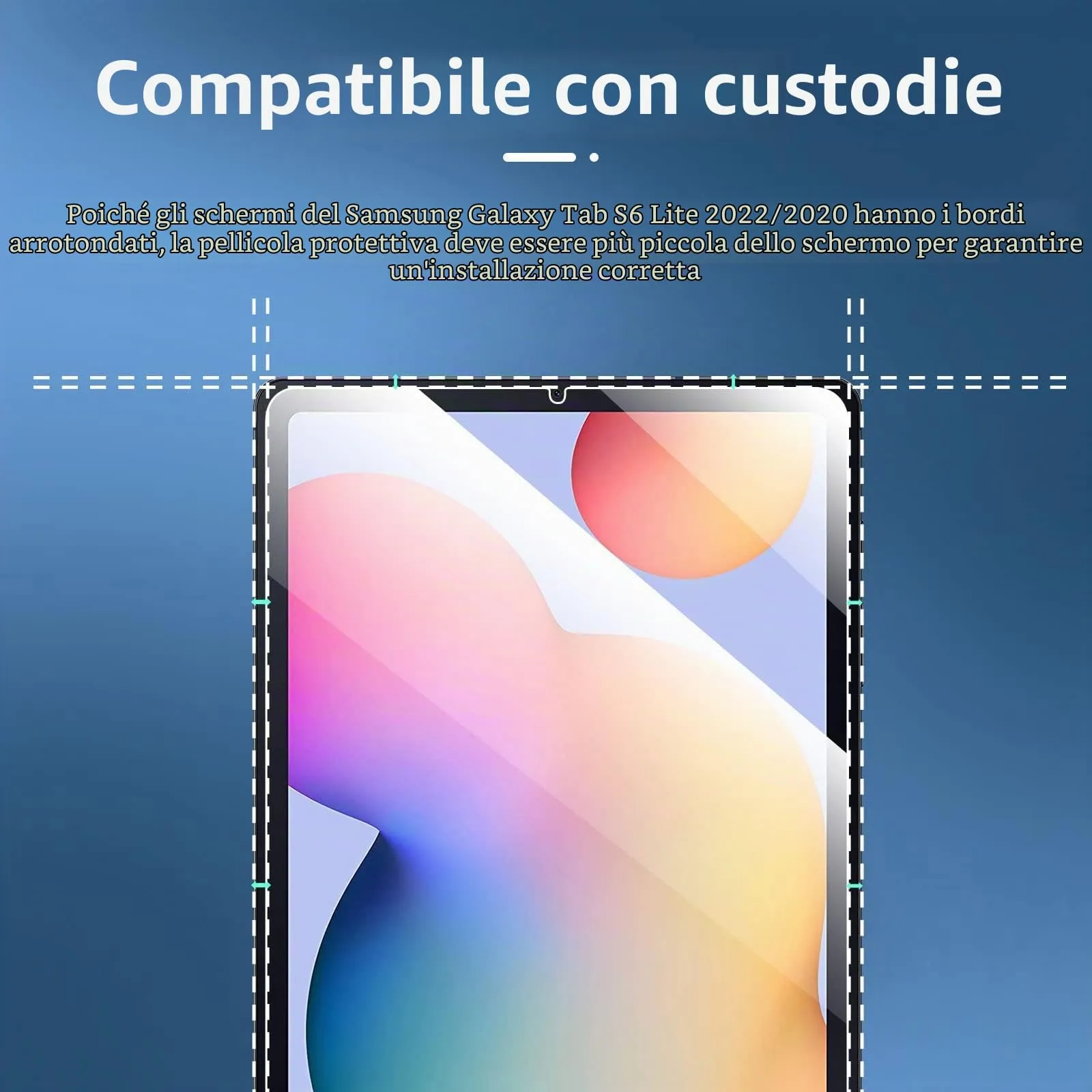 NEW'C Pellicola in Vetro Temperato per Samsung Galaxy Tab S6 Lite 10,4 pollici - immagine 3