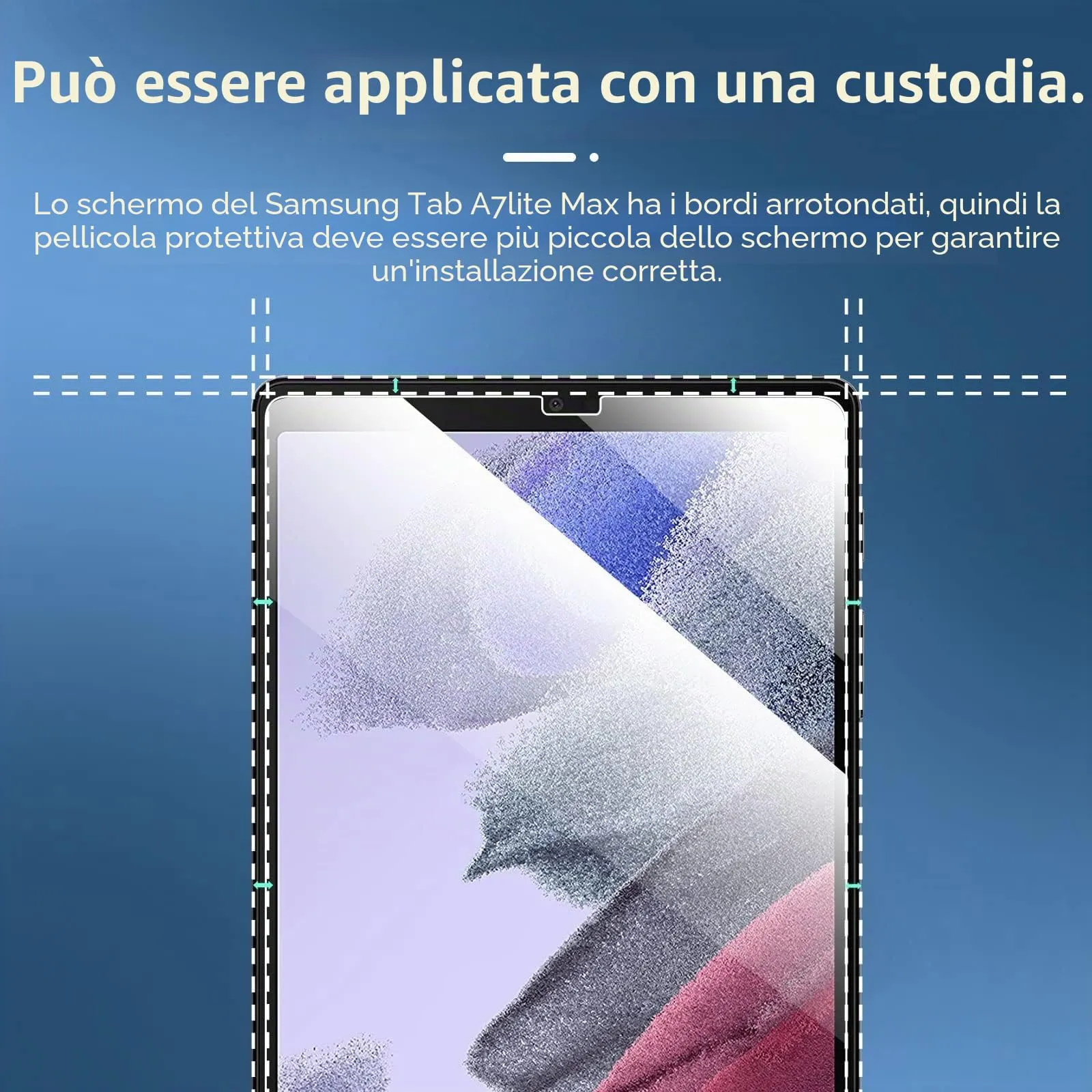 NEW'C Pellicola in Vetro Temperato per Samsung Galaxy Tab A7 Lite 8,7 pollici (SM-T220/T225/T227) - immagine 4