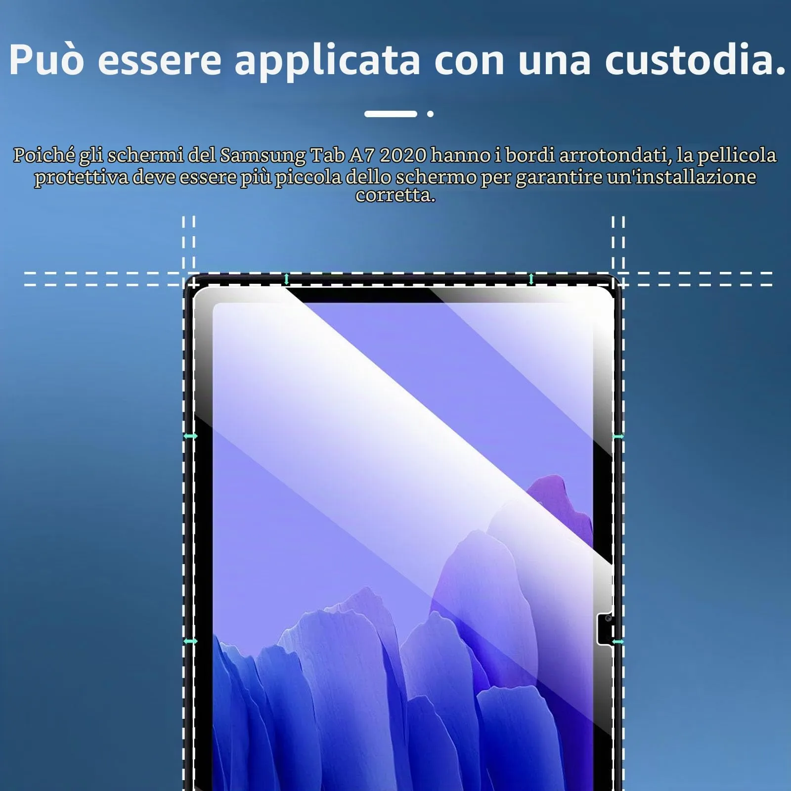 NEW'C Pellicola in Vetro Temperato per Samsung Galaxy Tab A7 2020 SM-T500/T505/T507, 10.4 pollici - immagine 3