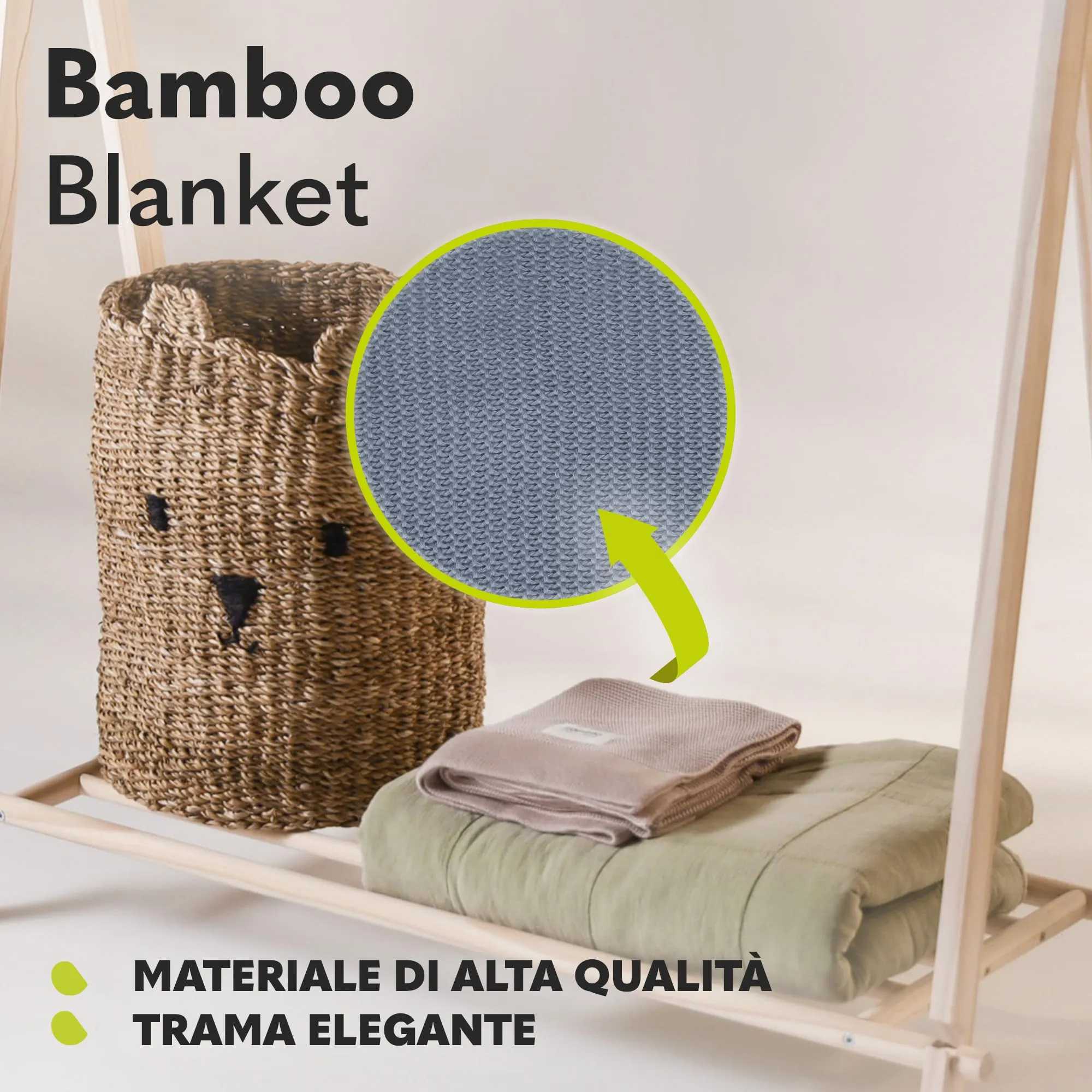 Lionelo Bamboo Blanket for Newborns, 100x75 cm, Bamboo Cotton - immagine 4