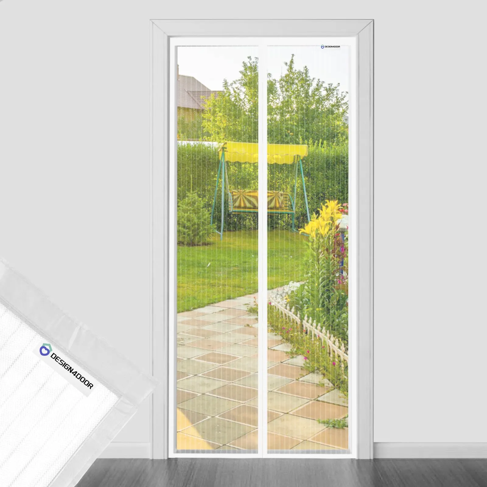 Design4Door Zanzariera Magnetica per Porta Finestra, 180 x 215 cm, Bianco - immagine 1