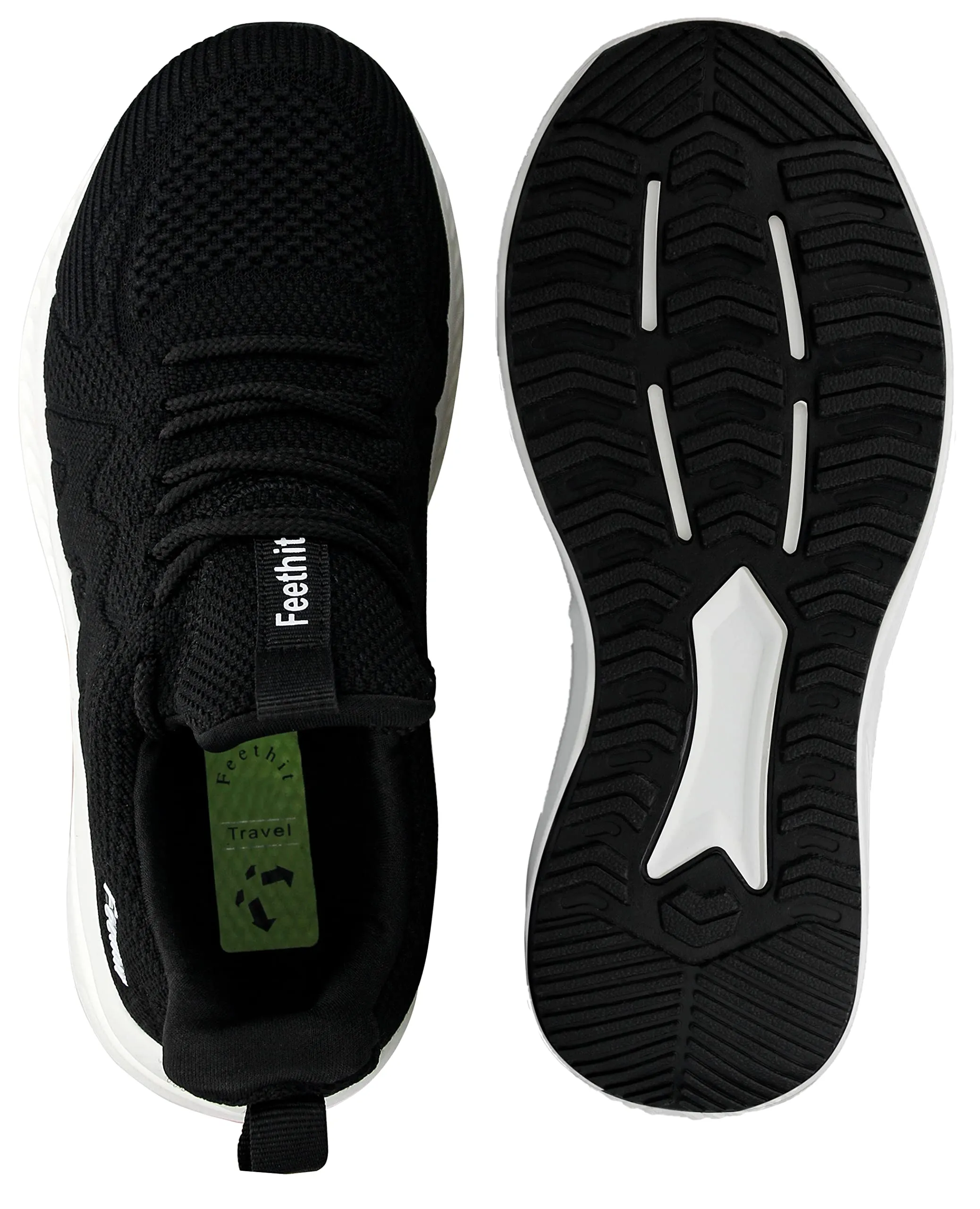 Feethit Scarpe Running Sportive Uomo Nero Bianco 41 - immagine 6