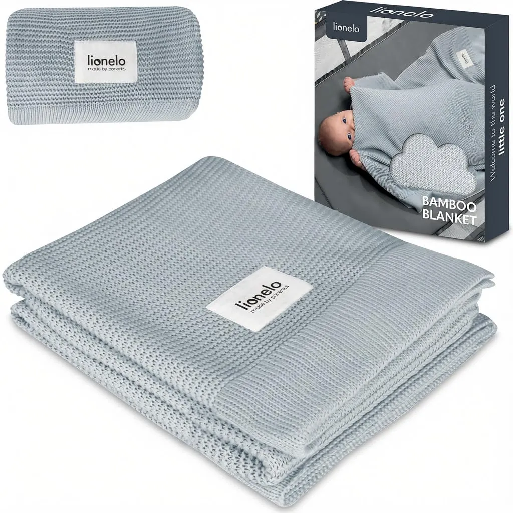Lionelo Bamboo Blanket, 100x75 cm, Bamboo Cotton, Grey - immagine 1