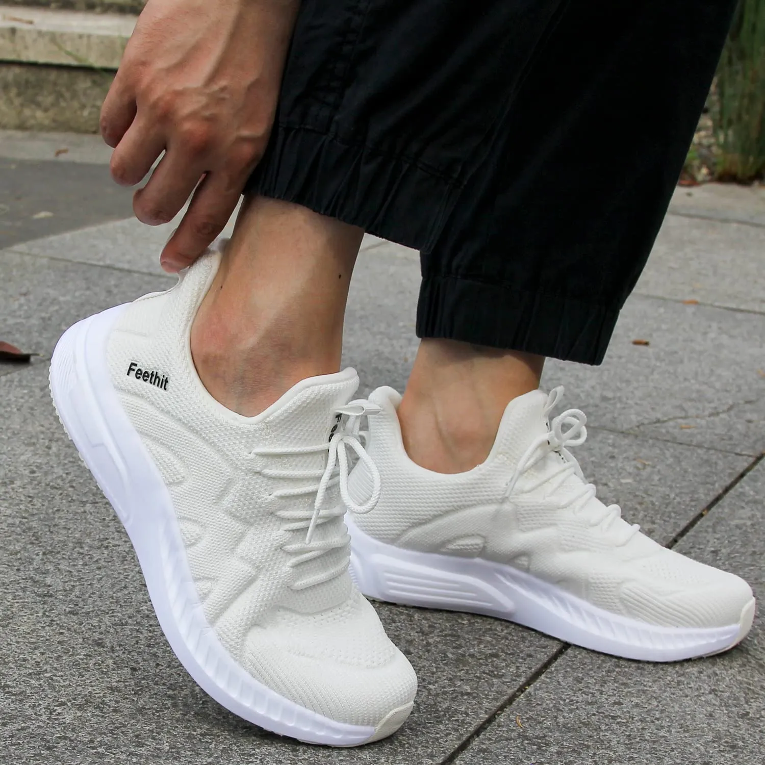 Feethit Sneakers Uomo Running Sportive Bianco 41 - immagine 2