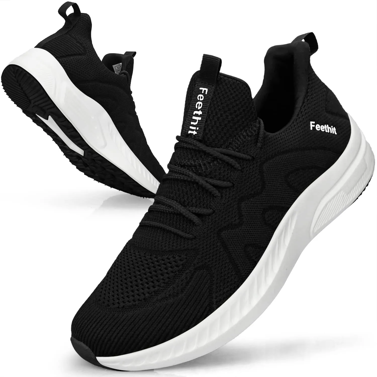 Feethit Scarpe Running Sportive Uomo Nero Bianco 42 - immagine 1