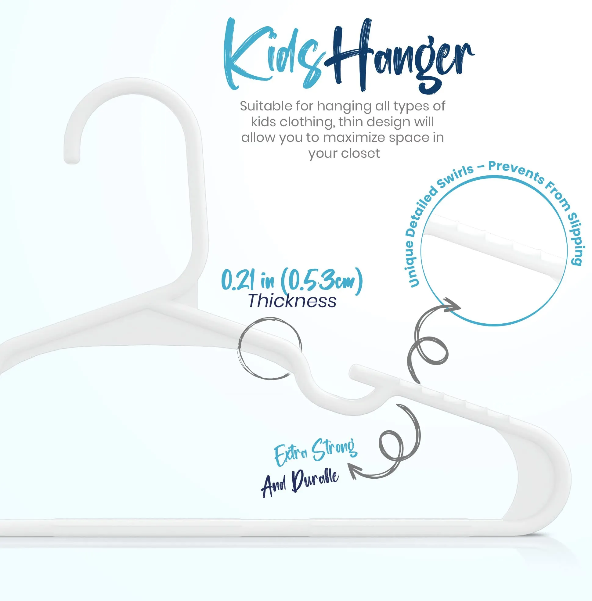 Utopia Home Grucce per Bambini in Plastica, 29 cm, Bianco, Confezione da 20 - immagine 2