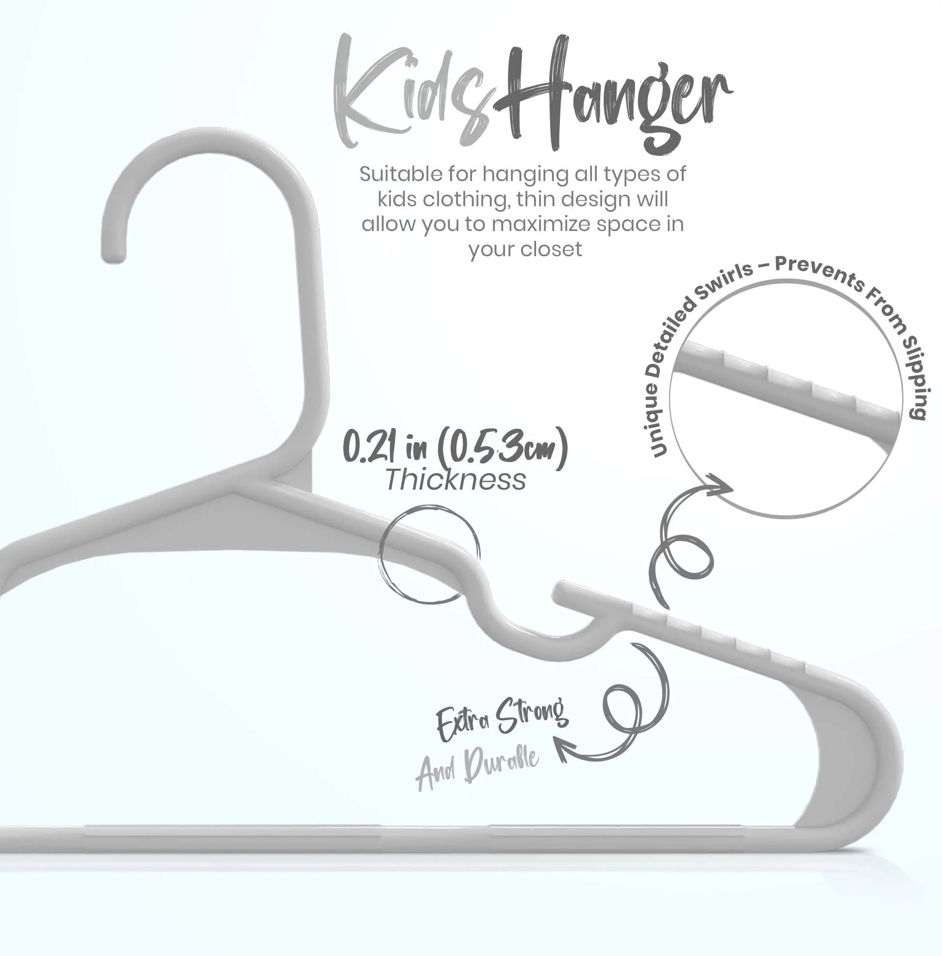 Utopia Home Grucce per Bambini in Plastica, 29 cm, Grigio, Confezione da 20 - immagine 2