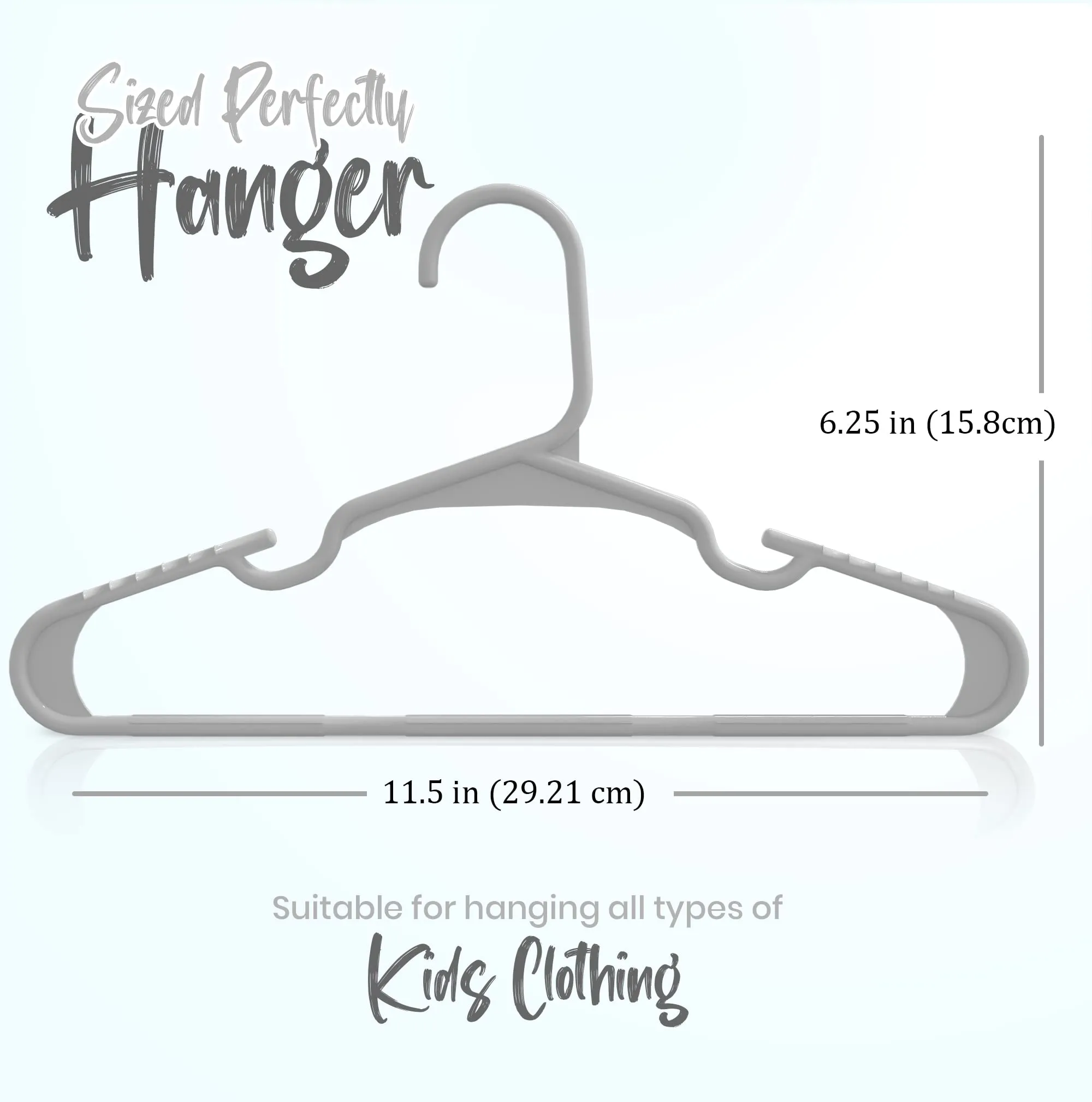 Utopia Home Grucce per Bambini in Plastica, 29 cm, Grigio, Confezione da 20 - immagine 3