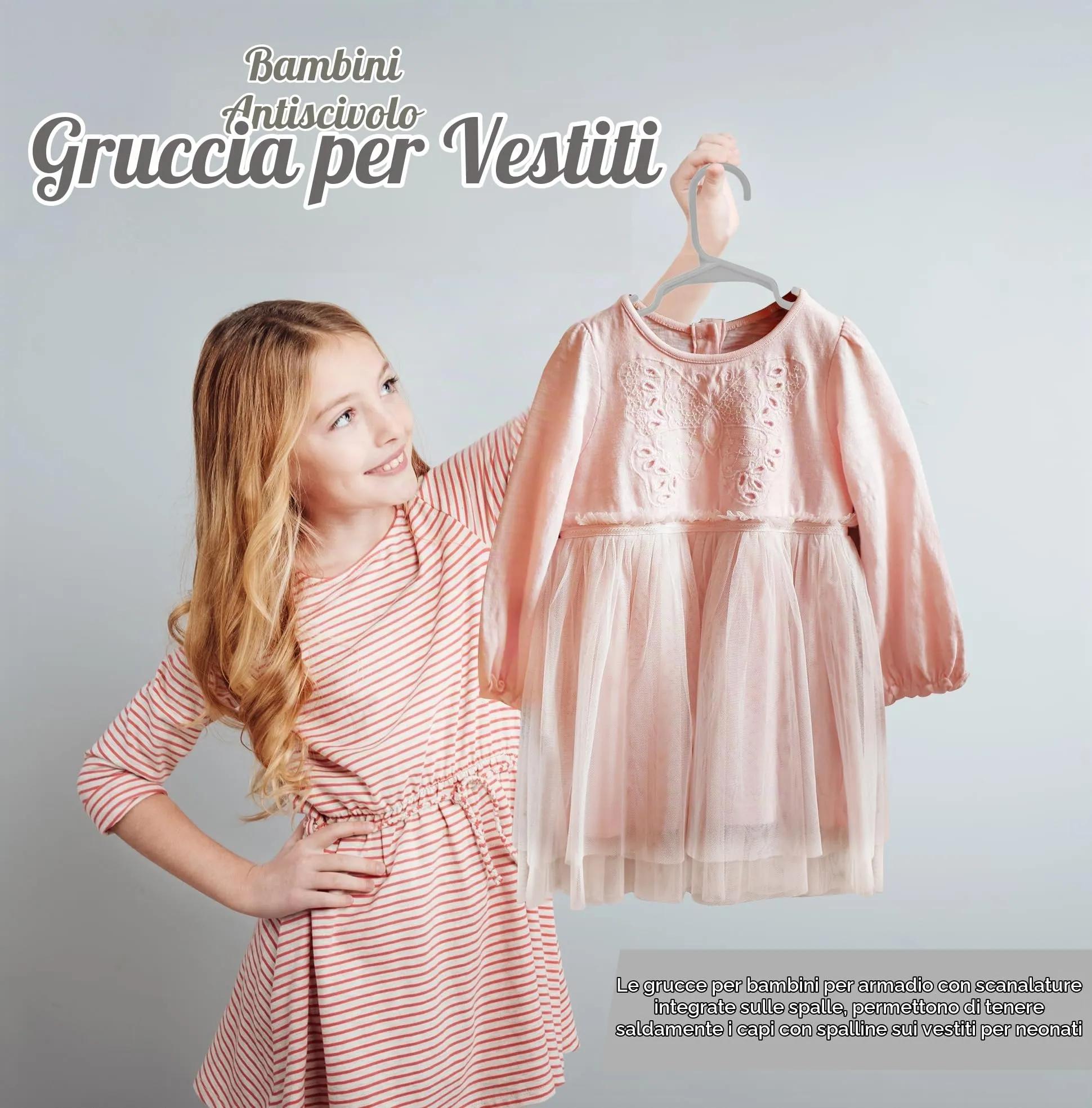 Utopia Home Grucce per Bambini in Plastica, 29 cm, Grigio, Confezione da 20 - immagine 7