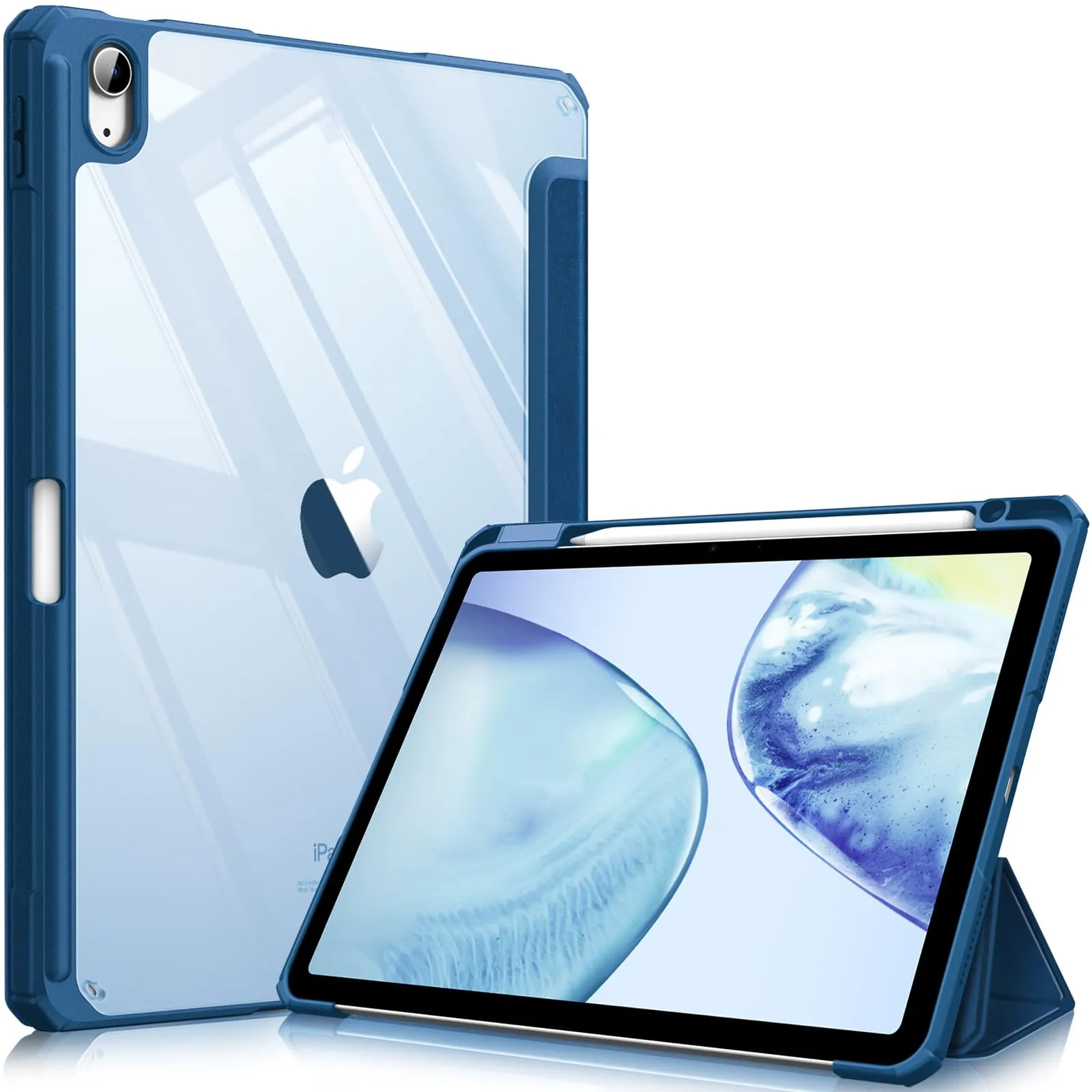 Fintie Custodia Ibrida per iPad Air 5ª Gen (2022) / iPad Air 4ª Gen (2020) 10,9 pollici con Portapenna, Blu - immagine 1