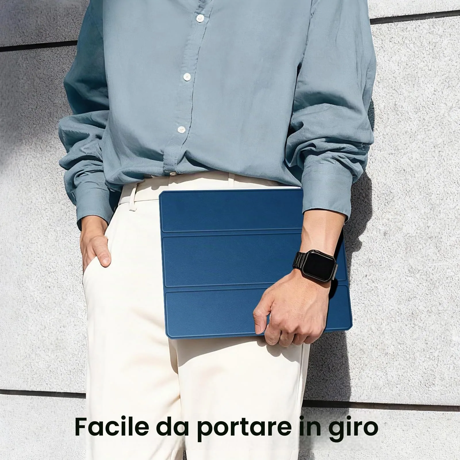 Fintie Custodia Ibrida per iPad Air 5ª Gen (2022) / iPad Air 4ª Gen (2020) 10,9 pollici con Portapenna, Blu - immagine 8