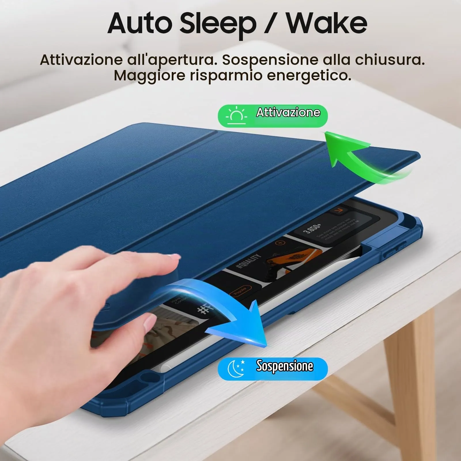 Fintie Custodia Ibrida per iPad Air 5ª Gen (2022) / iPad Air 4ª Gen (2020) 10,9 pollici con Portapenna, Blu - immagine 9