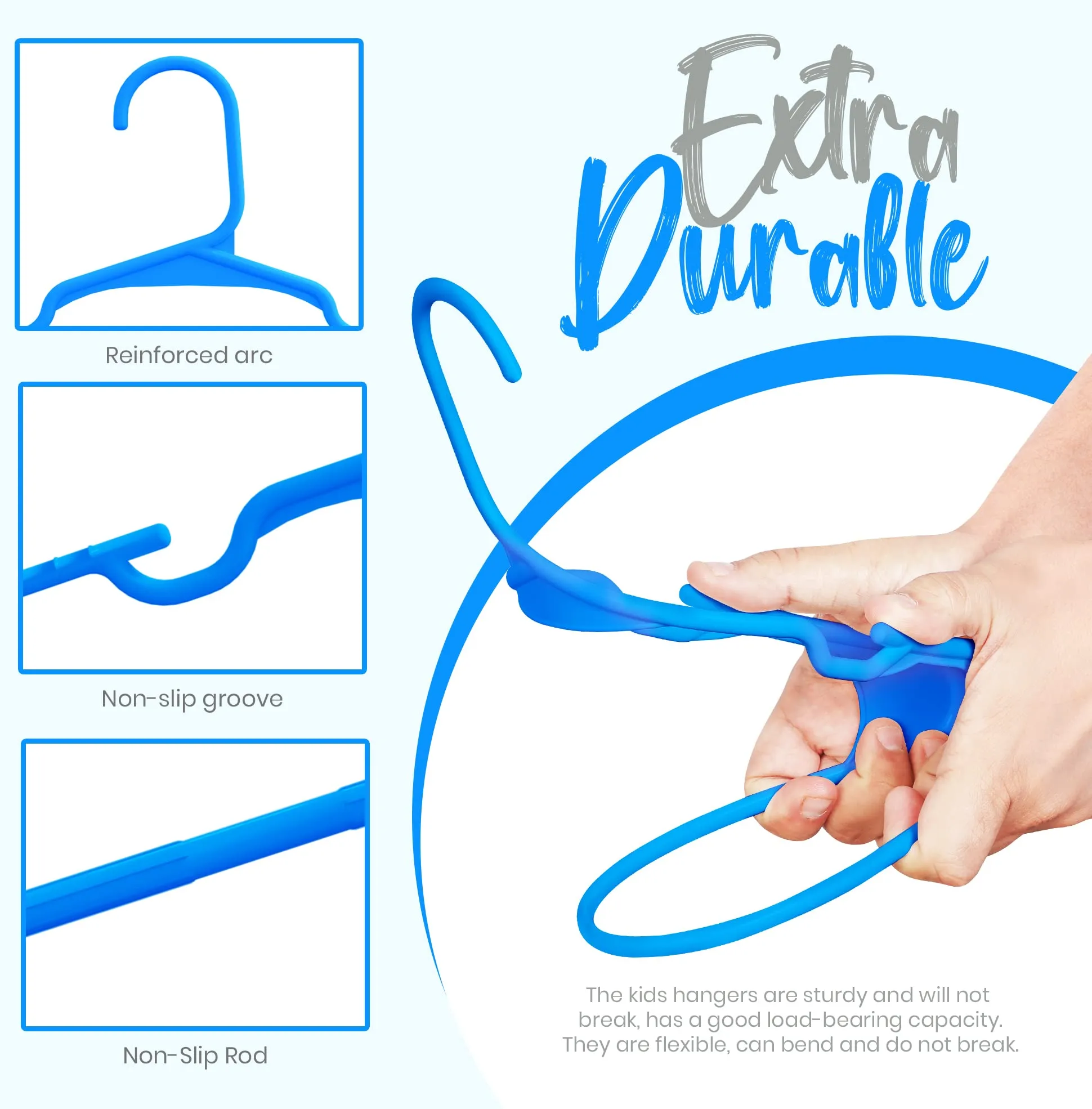 Utopia Home Grucce per Bambini e Neonati in Plastica, 20 Pezzi, 29,9 cm, Blu - immagine 4