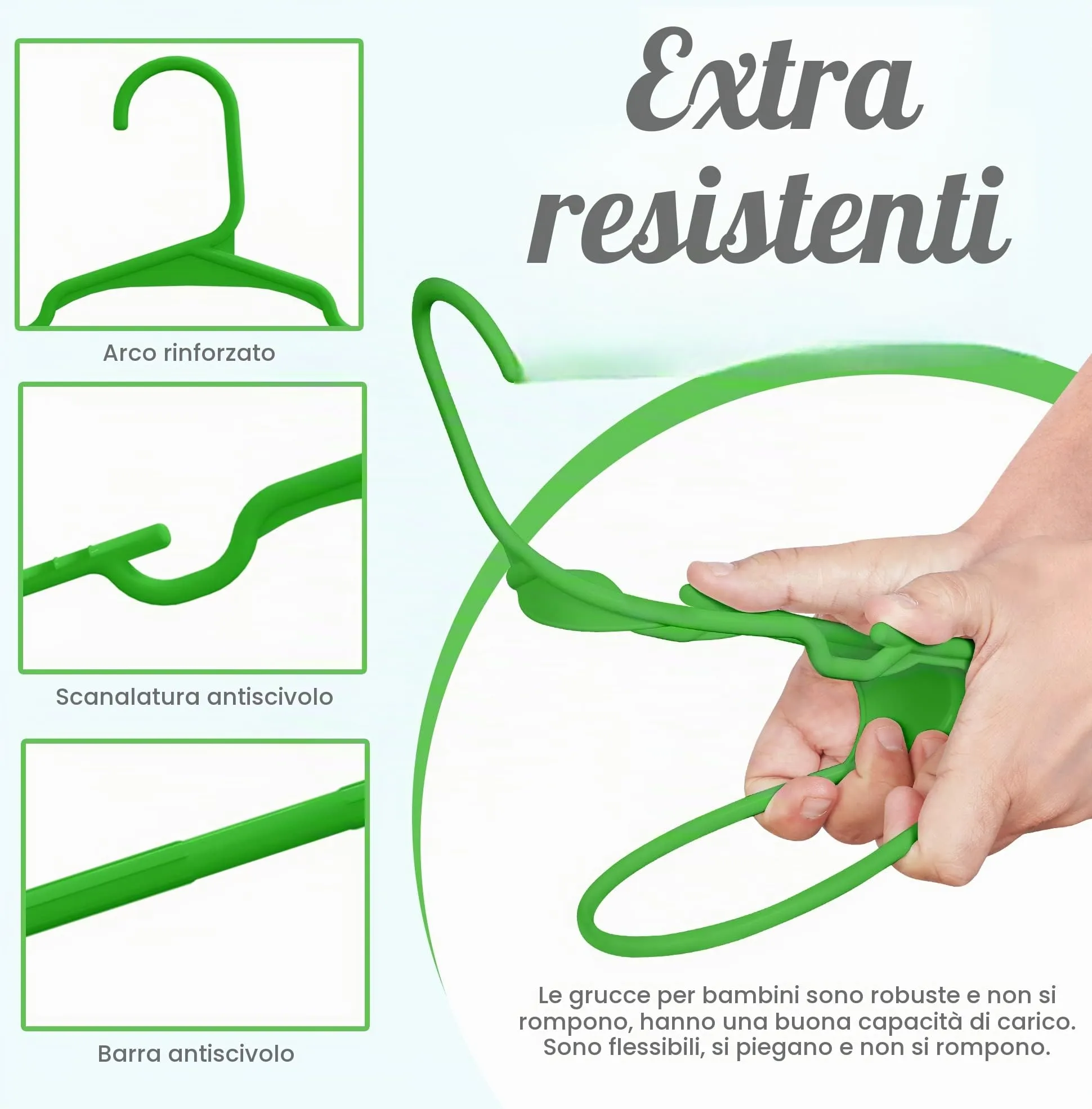 Utopia Home Grucce per bambini e neonati in plastica, 29,9 cm, confezione da 40, verde - immagine 4