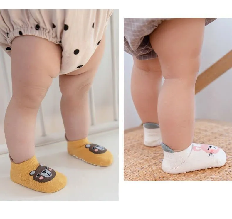 FedMois Calzini Antiscivolo in Cotone per Bambini con Motivi Animali, Multicolore, 0-1 Anno, 6 Paia - immagine 2