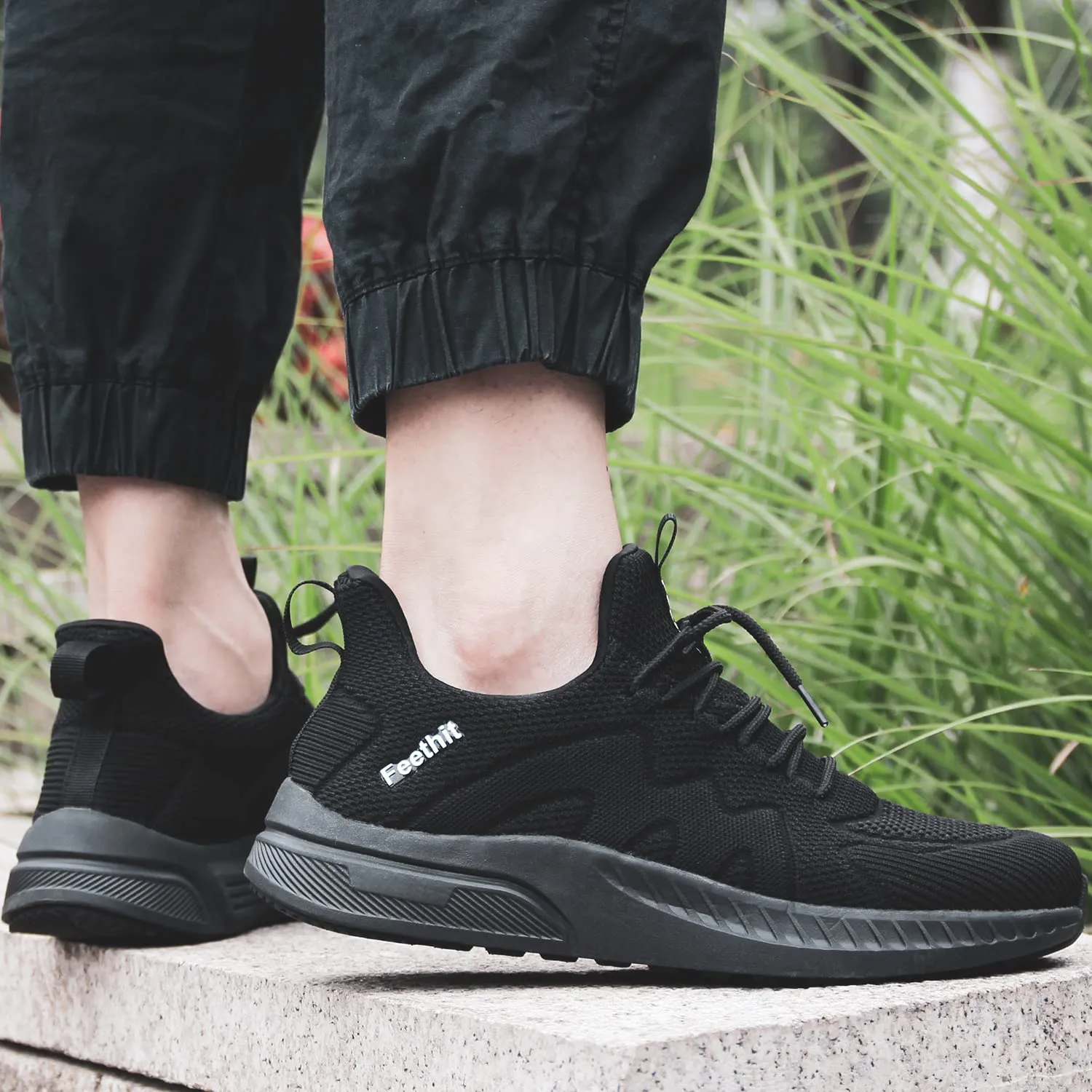 Feethit Sneakers Uomo Running Ginnastica Camminata Palestra - Nero, 40 EU - immagine 2
