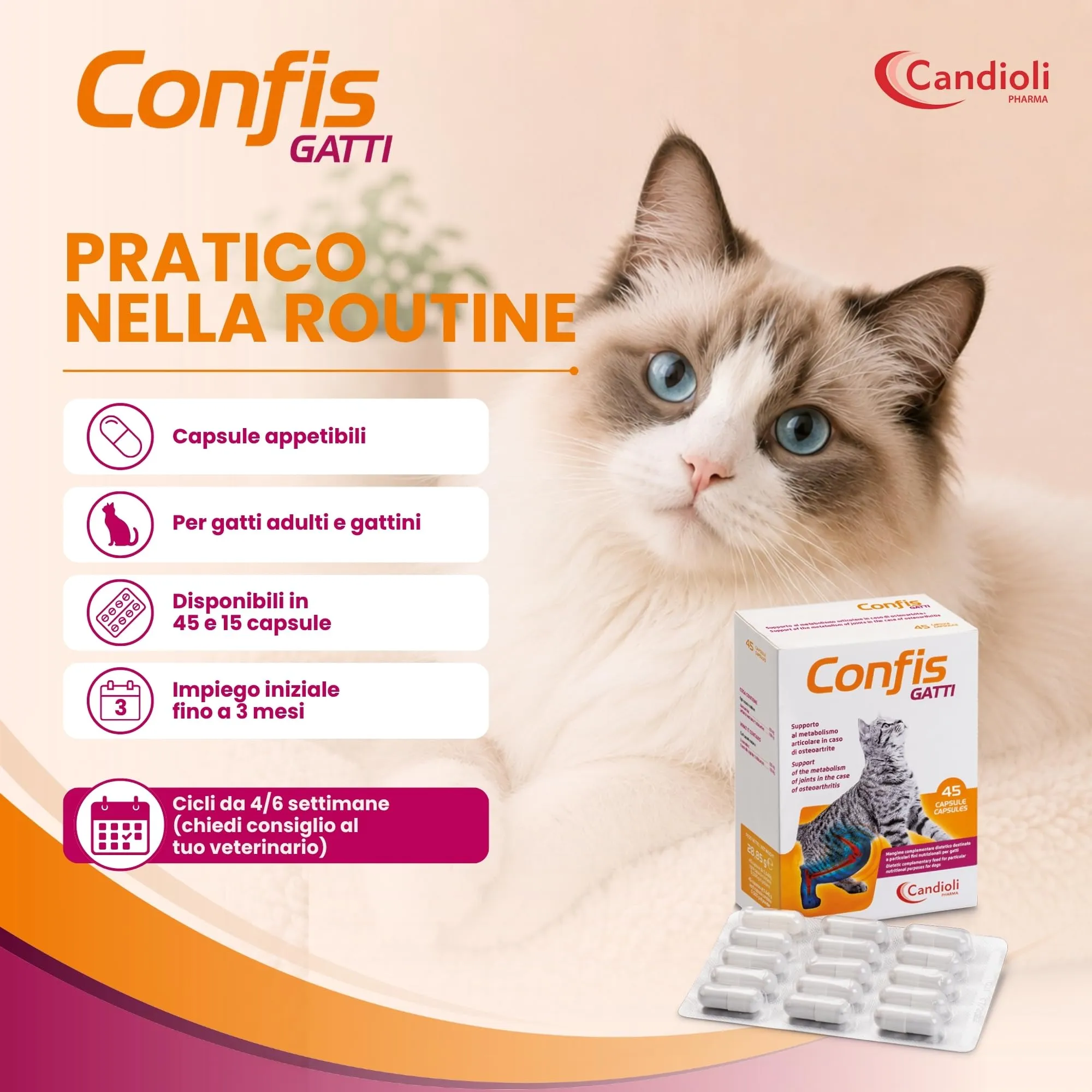 Candioli Confis Gatto per Articolazioni, 45 Capsule - immagine 4