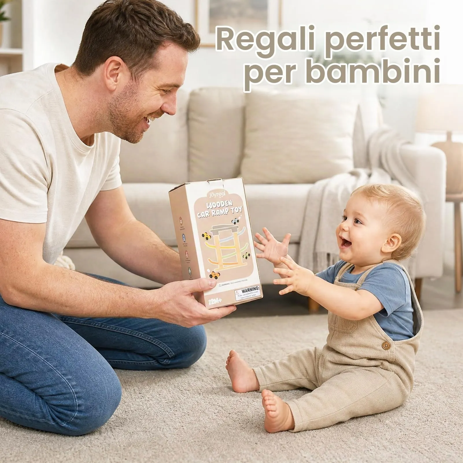 Joyreal Piste Macchinine in Legno Montessori con 4 Mini Auto e Garage - immagine 7