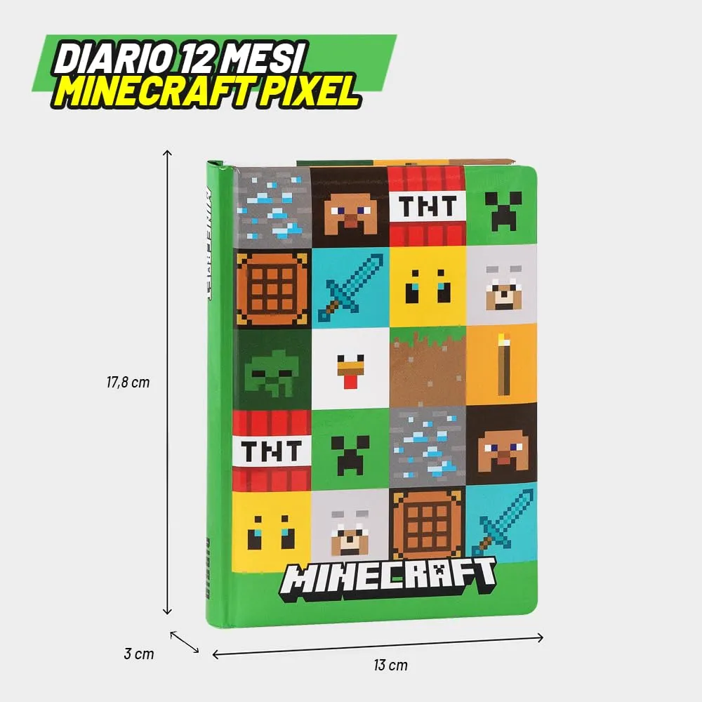 Franco Cosimo Panini Minecraft Diario Scuola Ufficiale, 12 Mesi, Copertina Imbottita, 320 Pagine, 13x17.8 cm - immagine 5