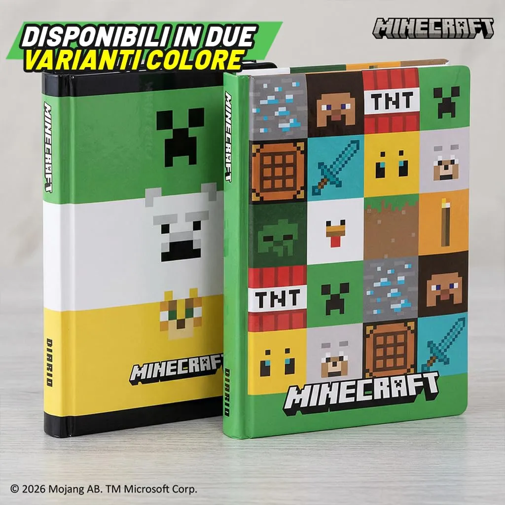 Franco Cosimo Panini Minecraft Diario Scuola Ufficiale, 12 Mesi, Copertina Imbottita, 320 Pagine, 13x17.8 cm - immagine 7