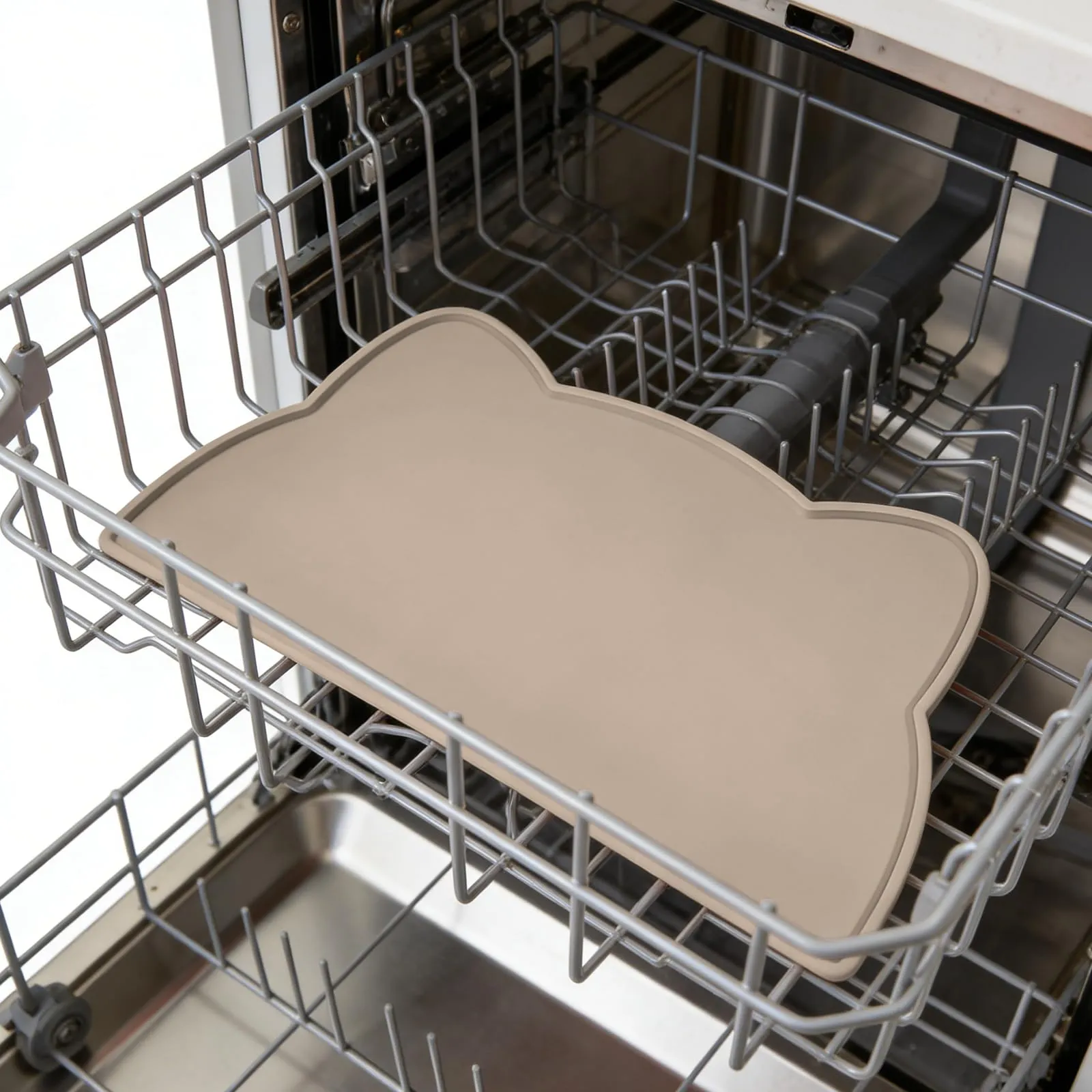 Septillar Tappetino Sottociotola per Cani e Gatti in Silicone Antiscivolo e Impermeabile, Taupe Caldo, 60x35 cm - immagine 4