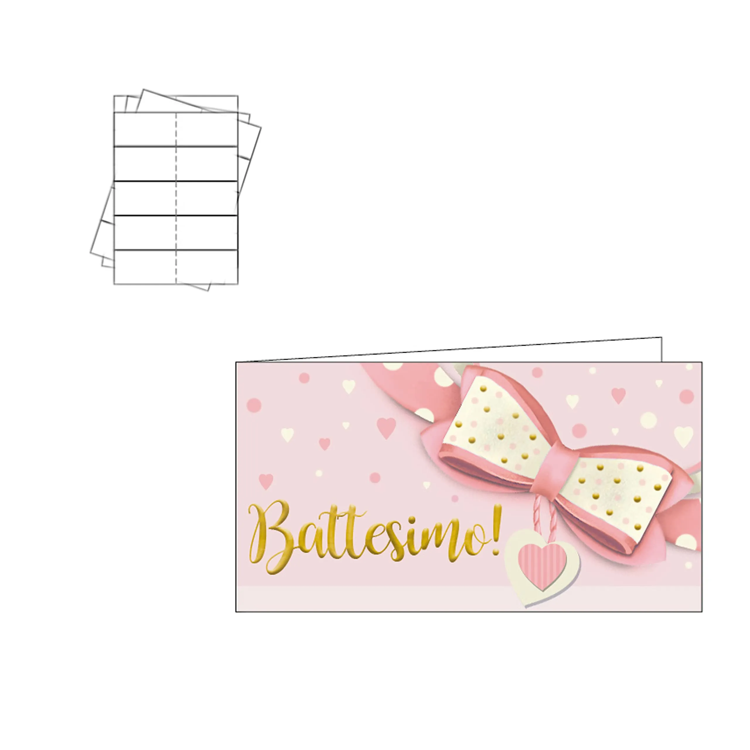 ARKRAFT Bigliettini per Bomboniere Battesimo Bambina, Confezione da 20 (Battesimo B1) - immagine 1