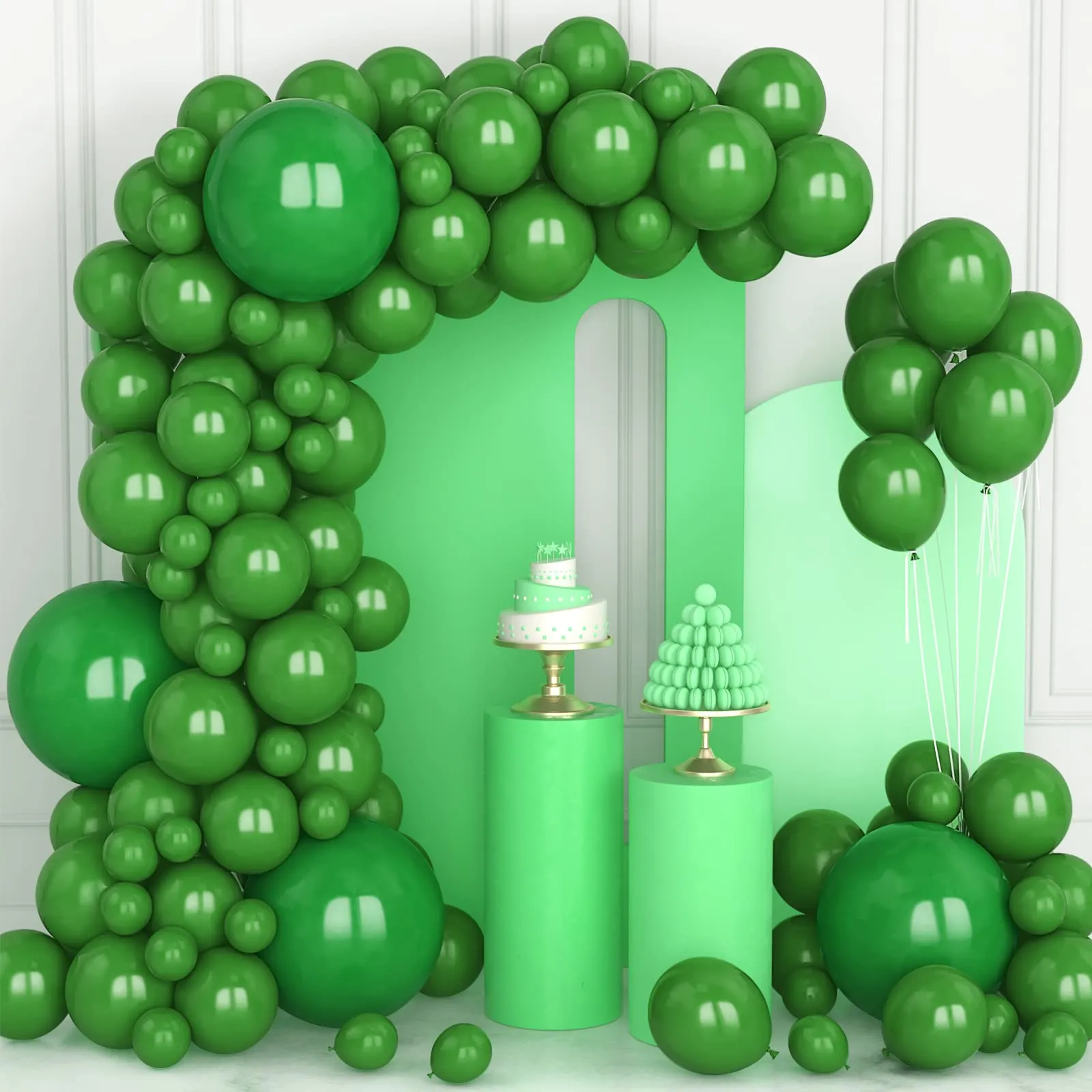 Ousuga Kit Ghirlanda Palloncini Verde Scuro, 106 pezzi, 5 10 12 18 pollici con Nastro - immagine 1