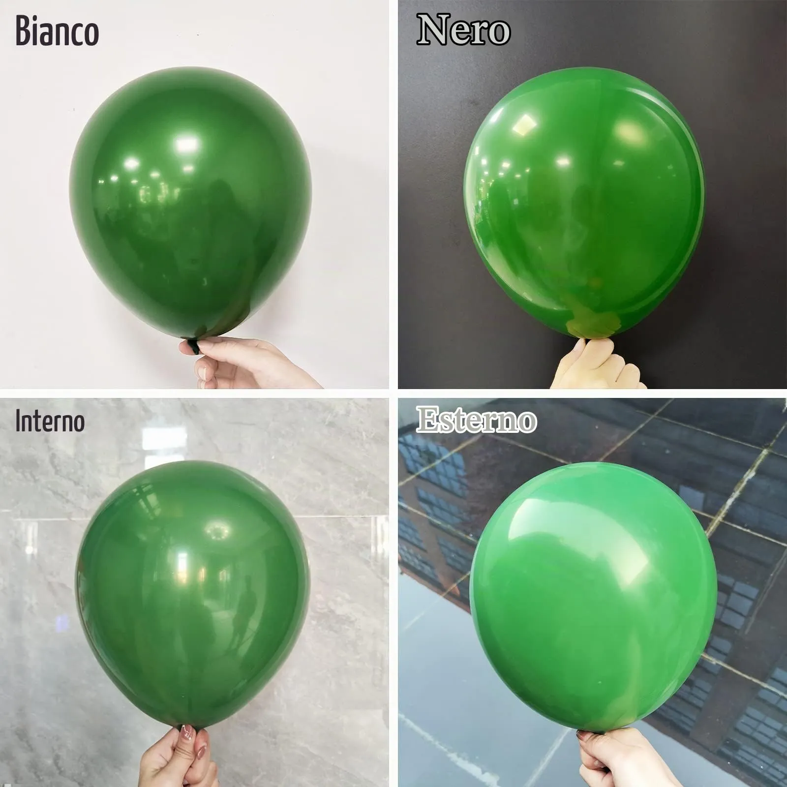 Ousuga Kit Ghirlanda Palloncini Verde Scuro, 106 pezzi, 5 10 12 18 pollici con Nastro - immagine 3
