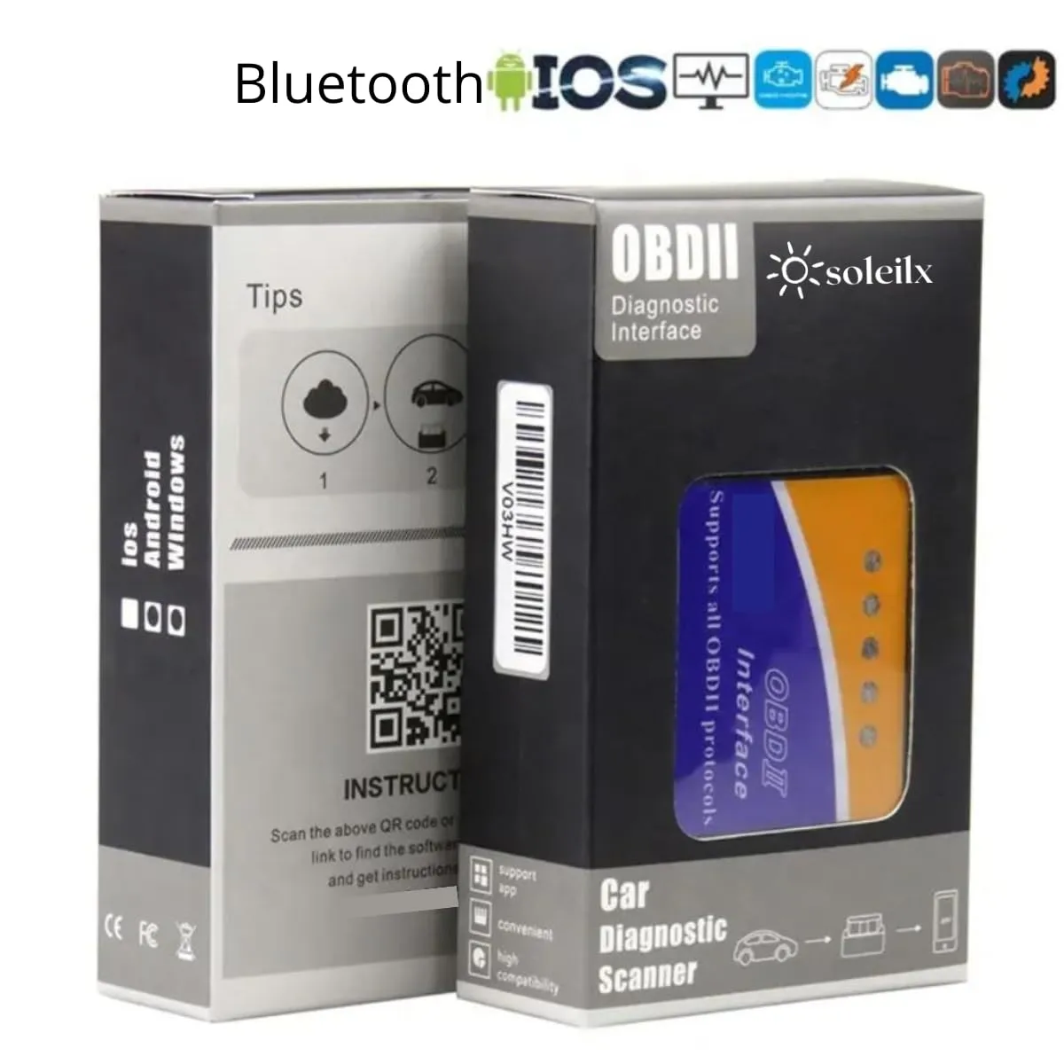 soleilx OBD2 Bluetooth Scanner Diagnostico Auto Multimarca per iOS Android Windows - immagine 7