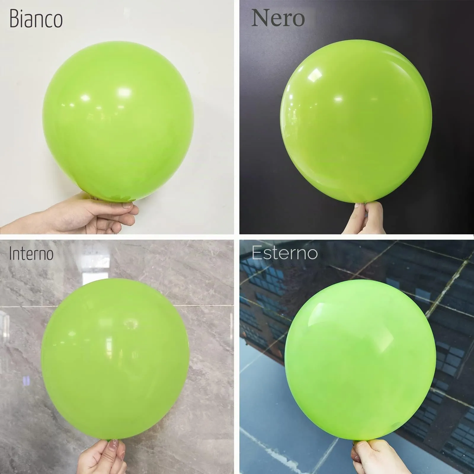 Ousuga Kit Ghirlanda di Palloncini Verde Lime, 106 pezzi (5, 10, 12, 18 pollici) - immagine 3