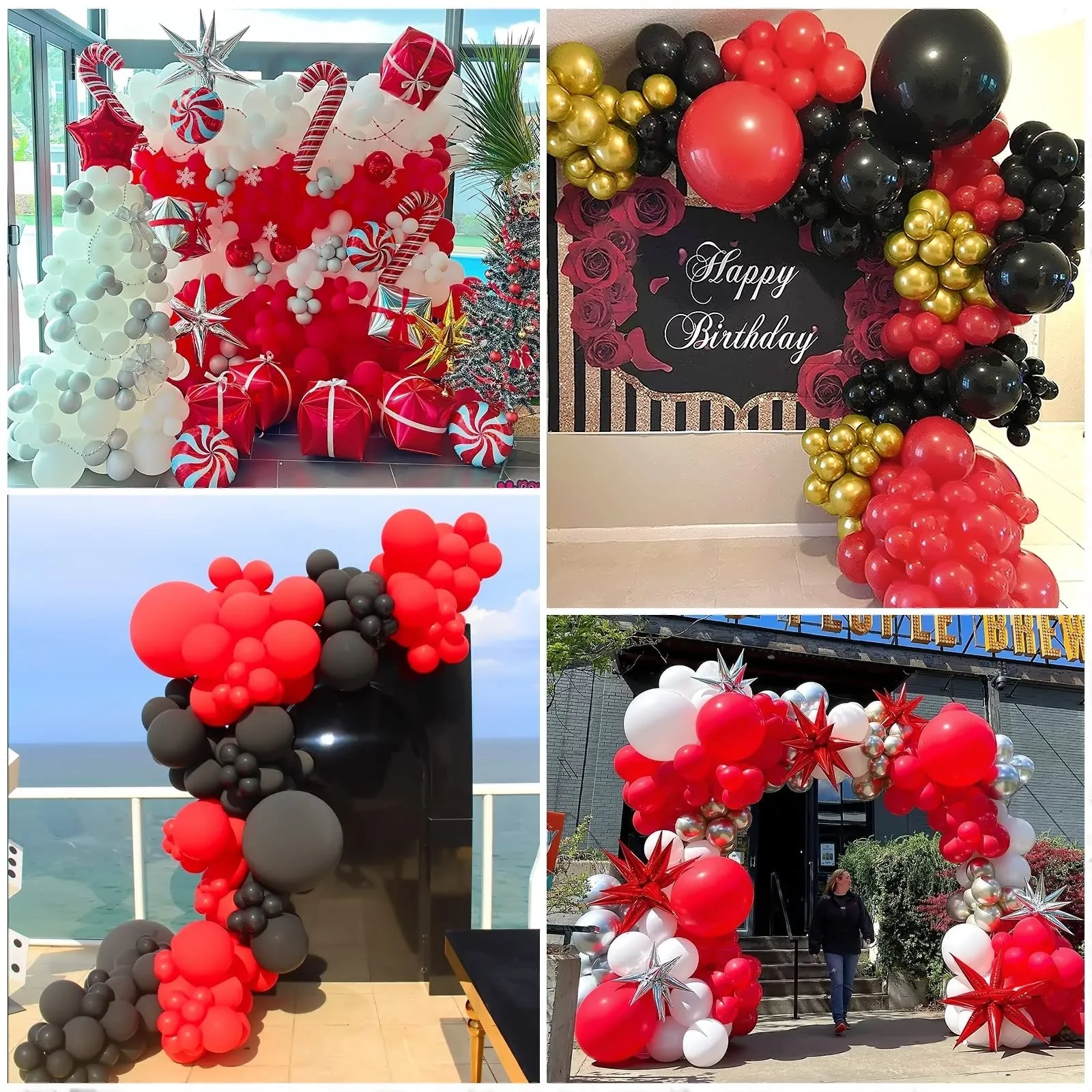 Ousuga Palloncini Rossi, Kit Ghirlanda 106 Pezzi (5, 10, 12, 18 pollici) con Nastro e Accessori - immagine 6