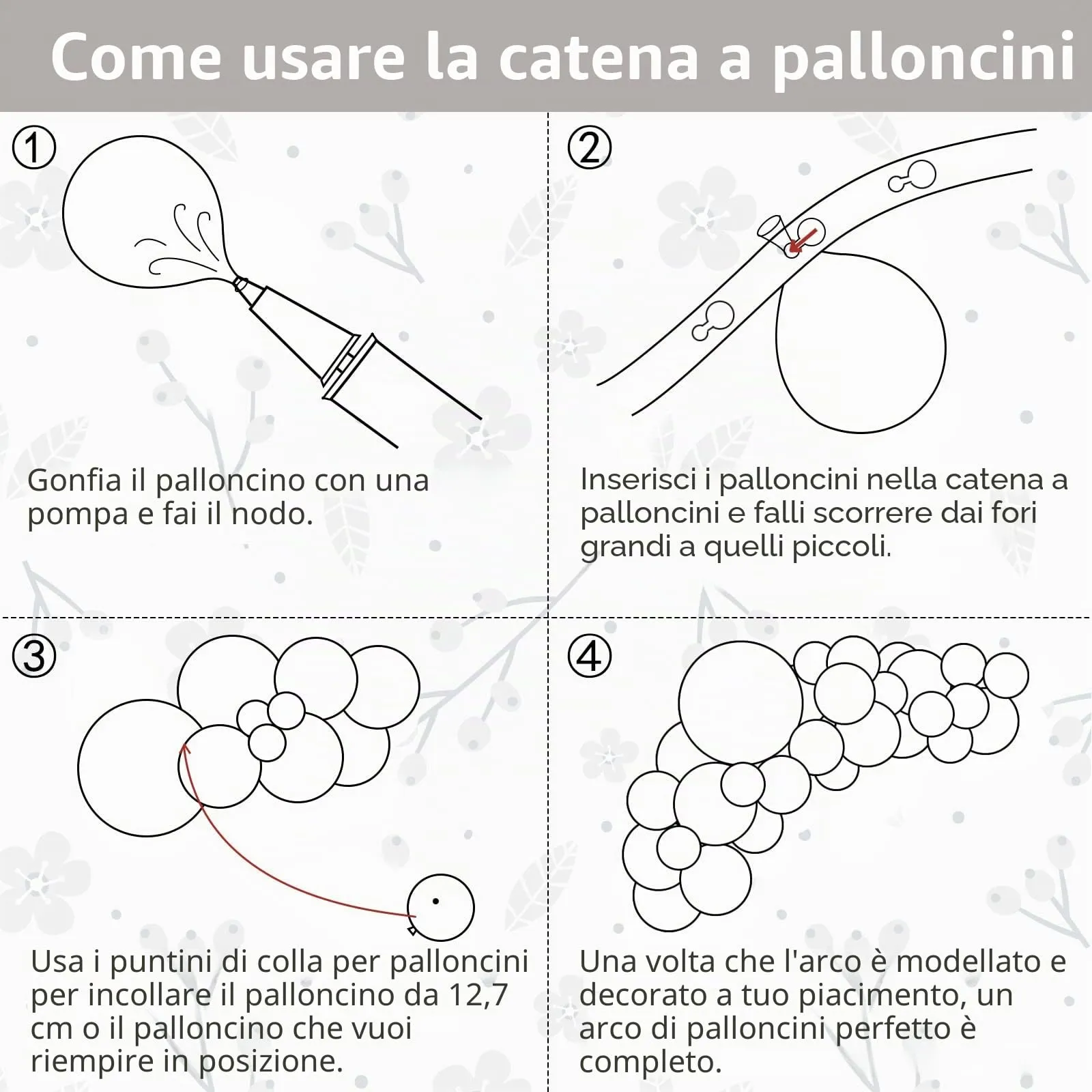 Ousuga Kit Arco di Palloncini Grigi, 106 pezzi (5, 10, 12, 18 pollici) con Nastro e Accessori - immagine 7