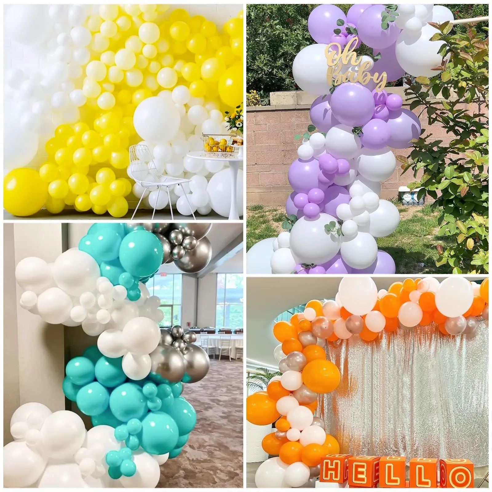 Ousuga Kit Ghirlanda Arco di Palloncini Bianchi, 106 pezzi (5, 10, 12, 18 pollici) con Nastro e Accessori - immagine 6