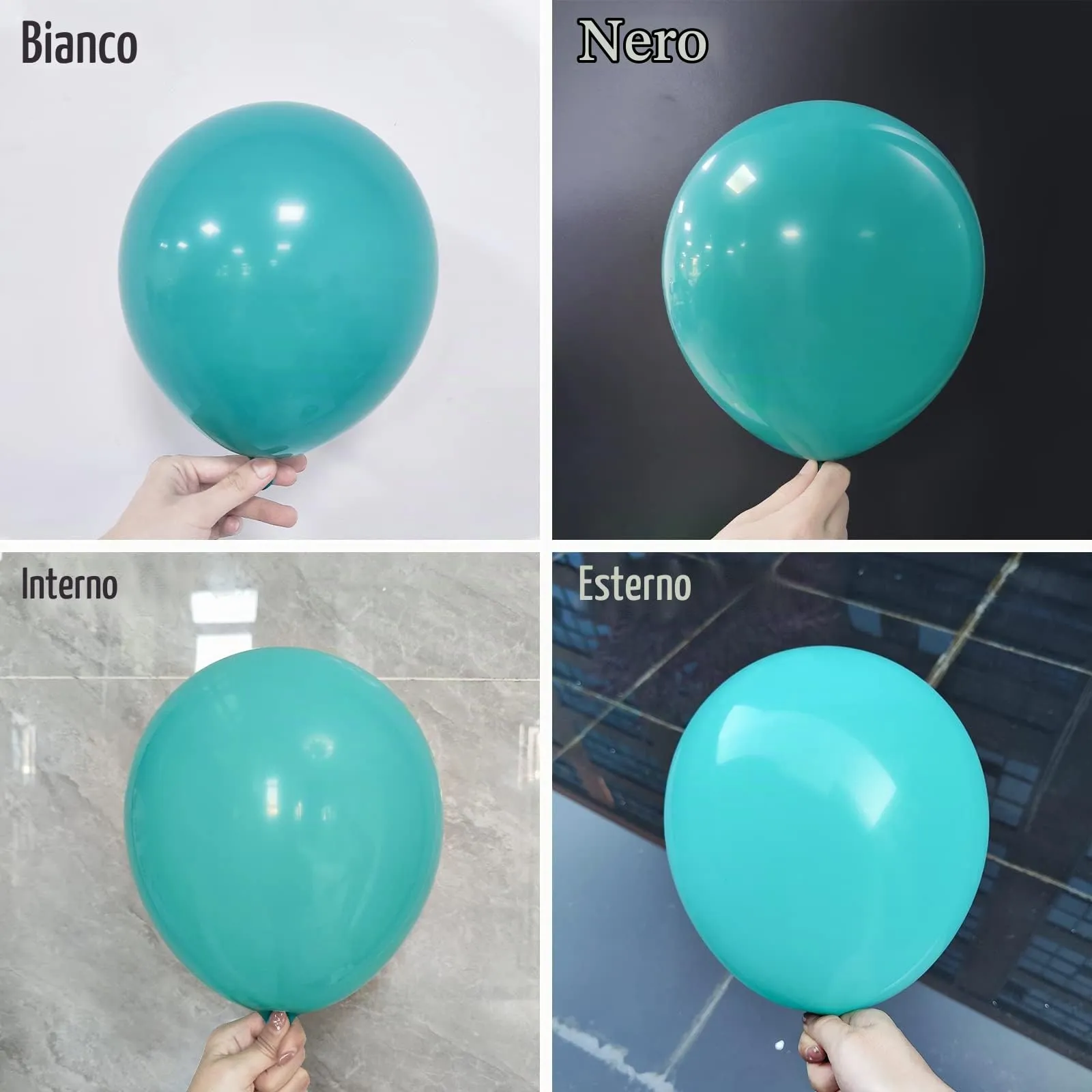 Ousuga Kit Arco di Palloncini Verde Acqua, 106 pezzi (5, 10, 12, 18 pollici) - immagine 3