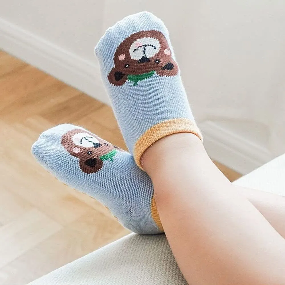 FedMois Calzini Antiscivolo in Cotone per Bambini, Motivi Animali Panda, 6 Paia, 1-3 Anni - immagine 2