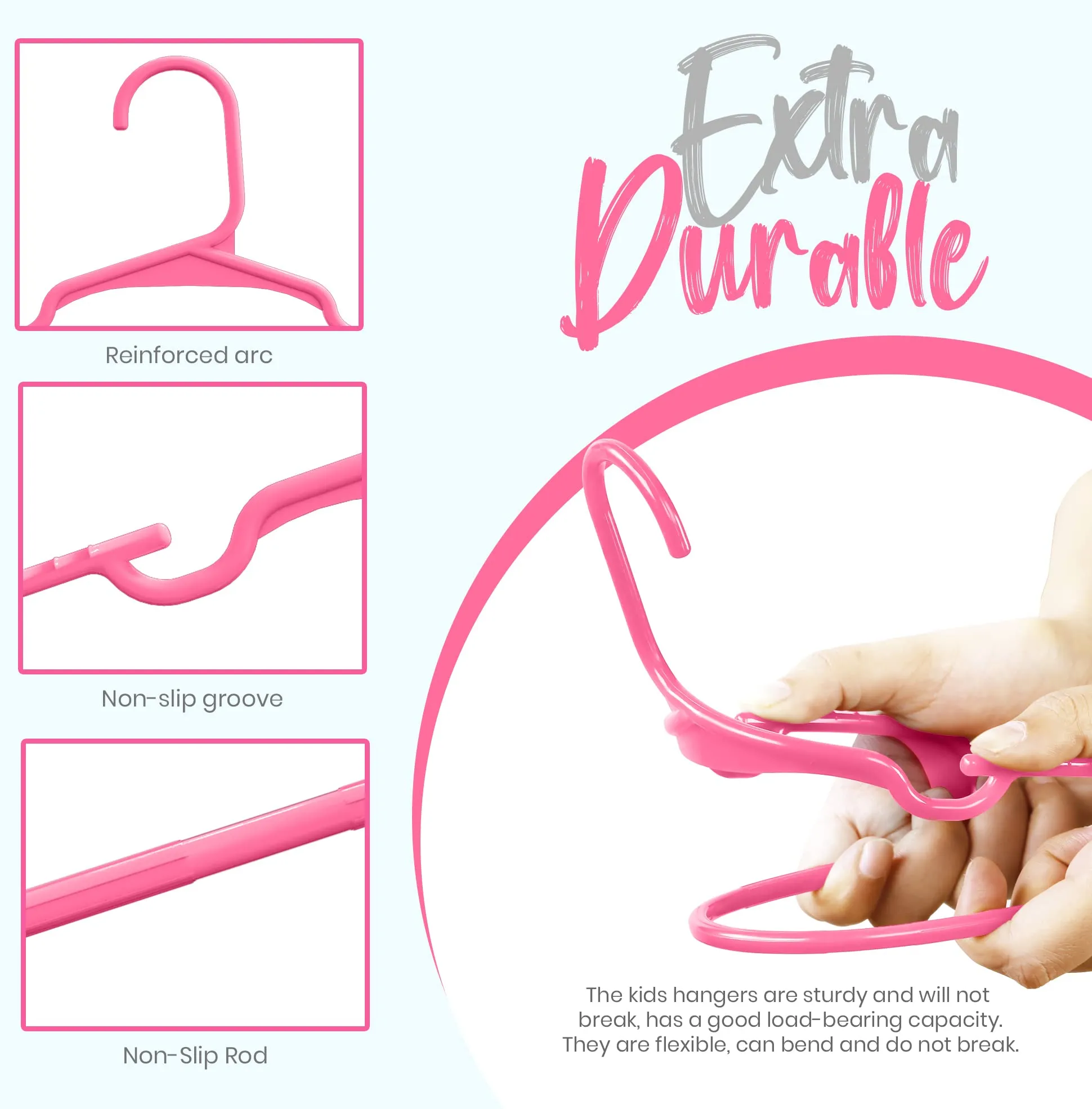 Utopia Home Grucce per bambini in plastica, confezione da 60, rosa - immagine 4