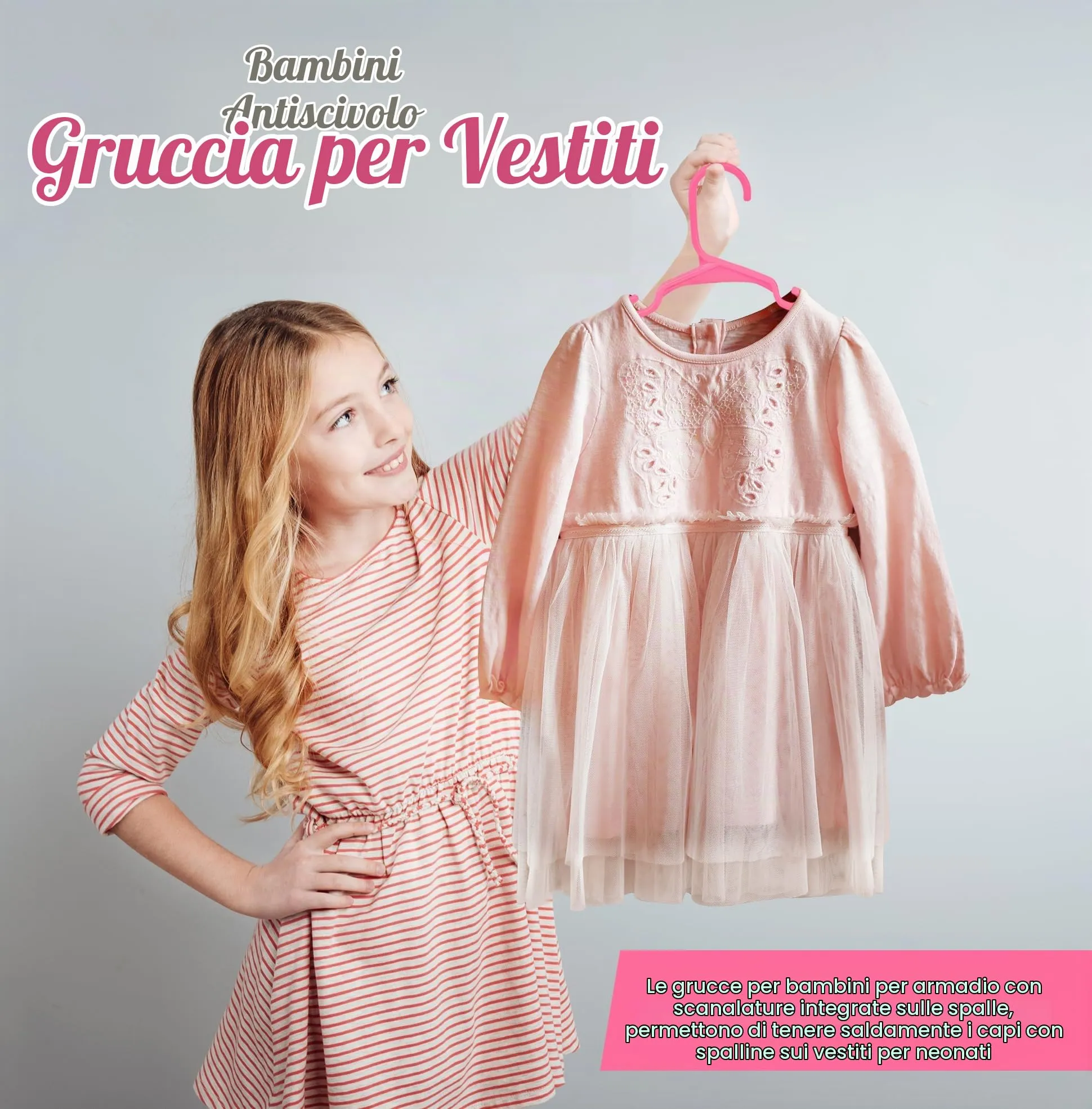 Utopia Home Grucce per bambini in plastica, confezione da 60, rosa - immagine 7
