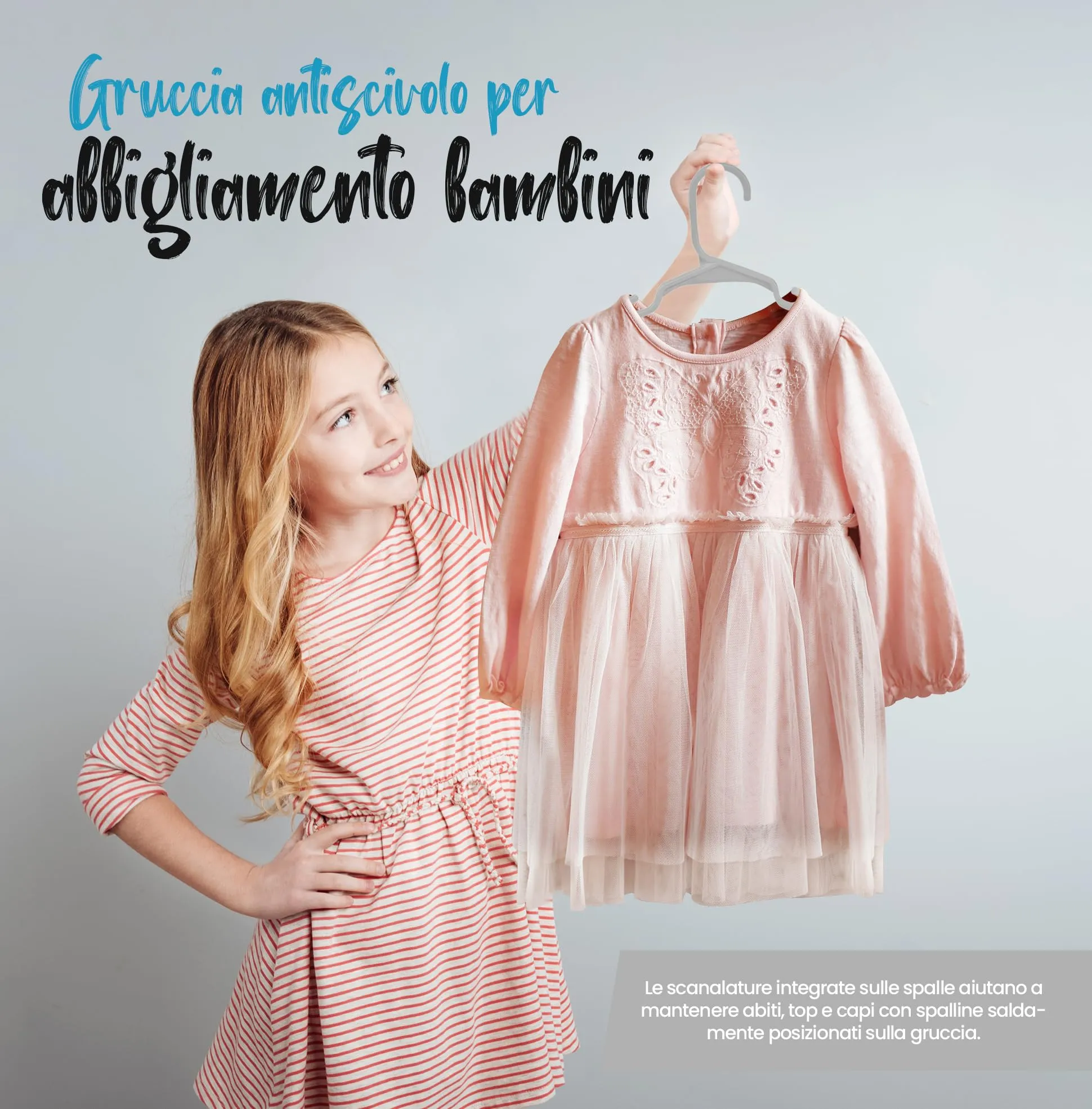 Utopia Home Grucce per bambini salvaspazio, confezione da 40, Grigio - immagine 8