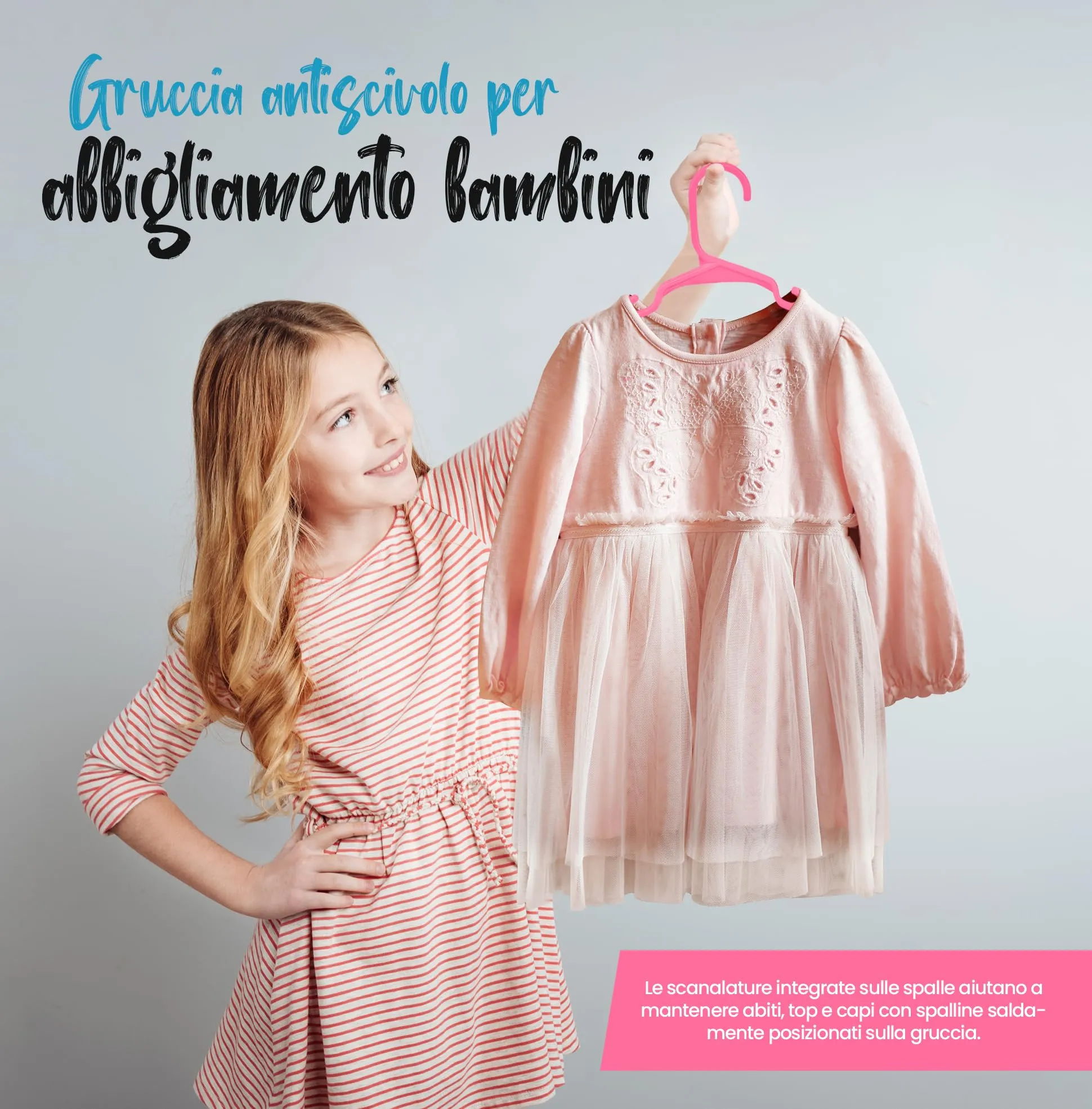 Utopia Home Grucce per bambini salvaspazio, confezione da 40, Rosa - immagine 8