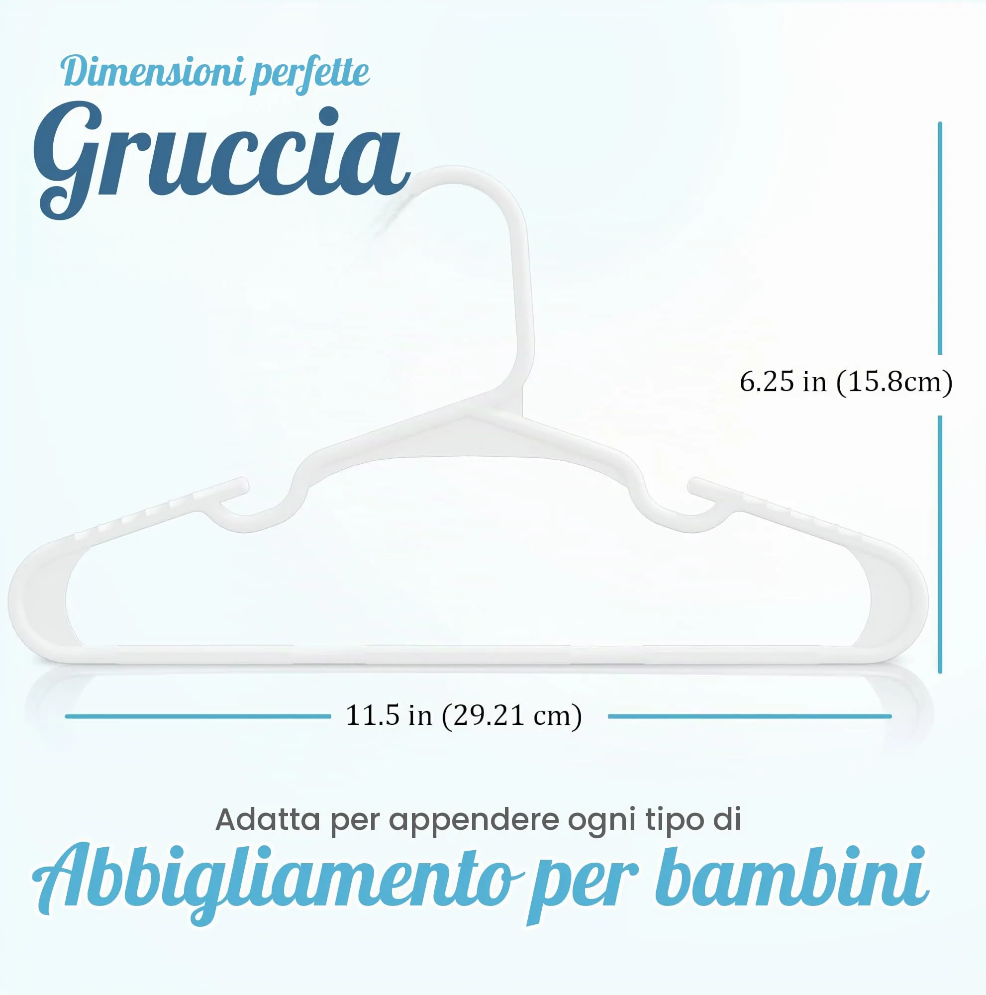 Utopia Home Grucce per bambini e neonati in plastica, 29,9 cm, confezione da 60, bianco - immagine 3