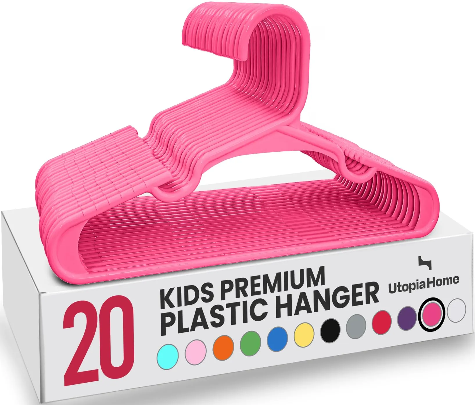 Utopia Home Grucce per vestiti da bambini e neonati in plastica, 29,9 cm, Rosa, Confezione da 20 - immagine 1