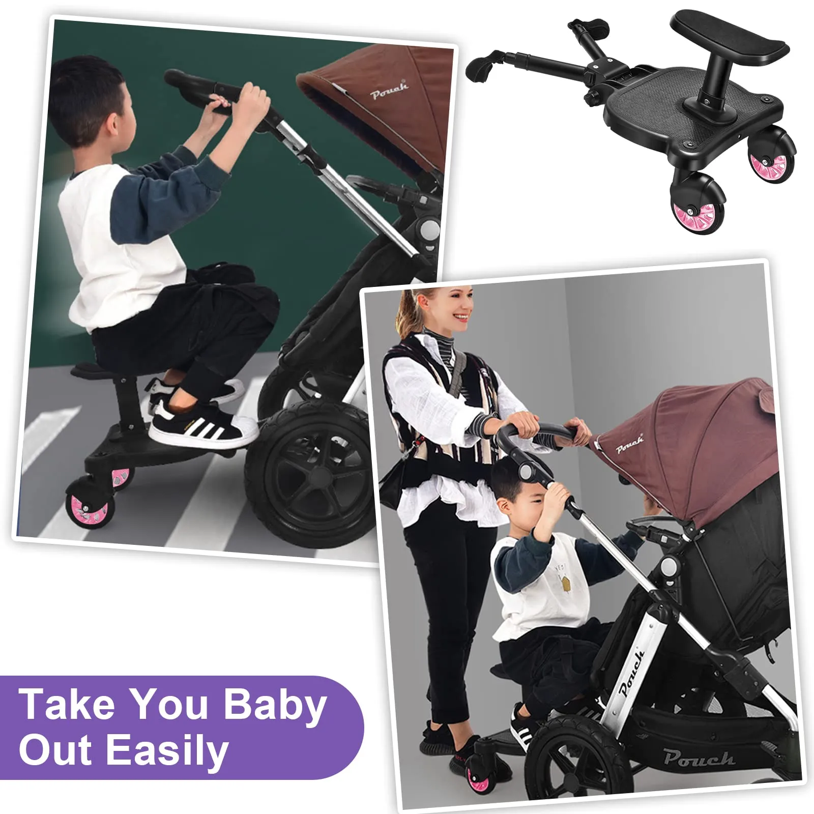 Vihir Pedana Universale per Passeggini con Sedile e Due Ganci, per Bambini 2-6 Anni (25 kg) - immagine 2