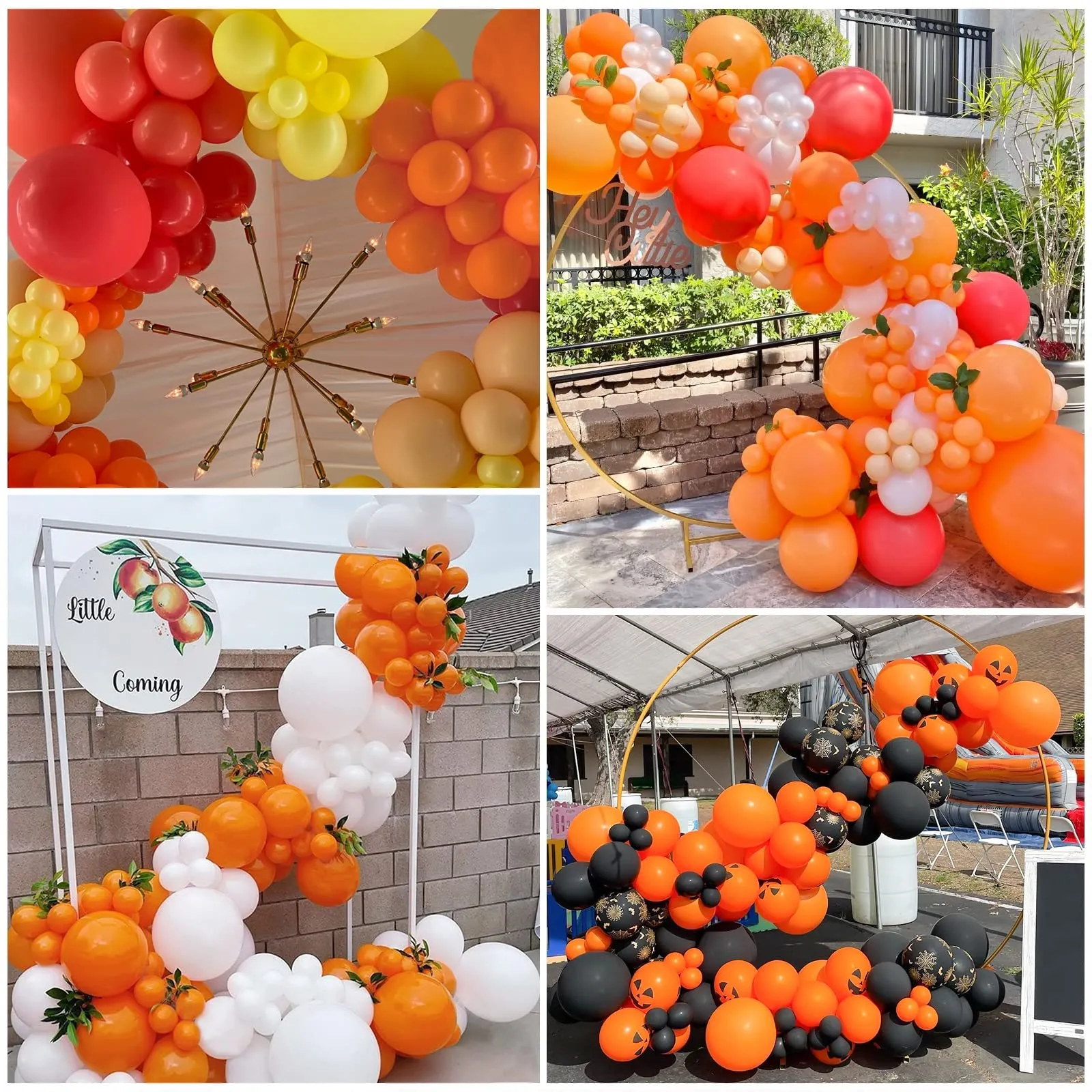 Ousuga Kit Ghirlanda di Palloncini Arancioni in Lattice, 106 Pezzi (5, 10, 12, 18 pollici) con Nastro e Accessori - immagine 6
