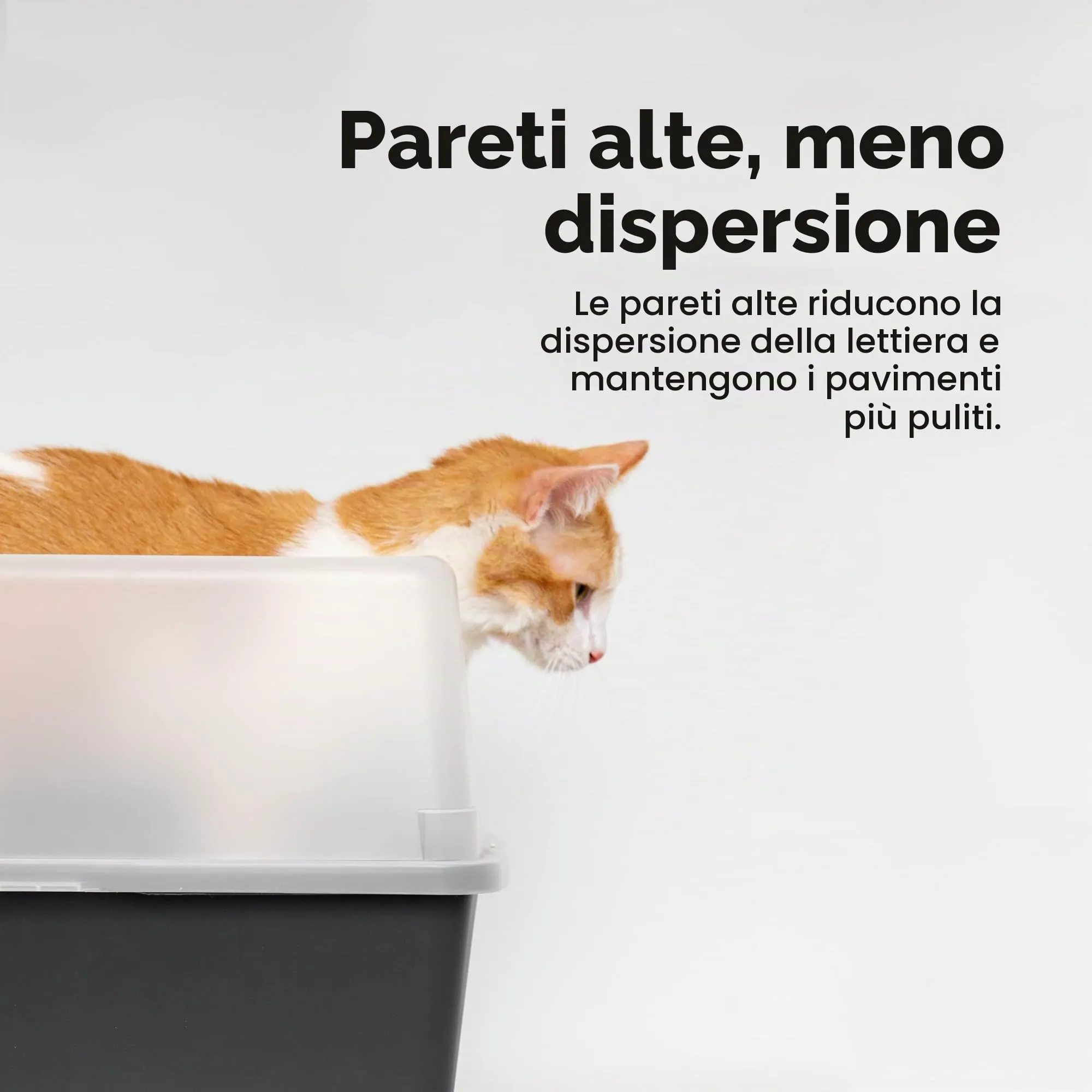 Iris Ohyama Vassoio per Lettiera per Gatti con Paletta e Pareti Rimovibili, Bianco, CLH-12 - immagine 6