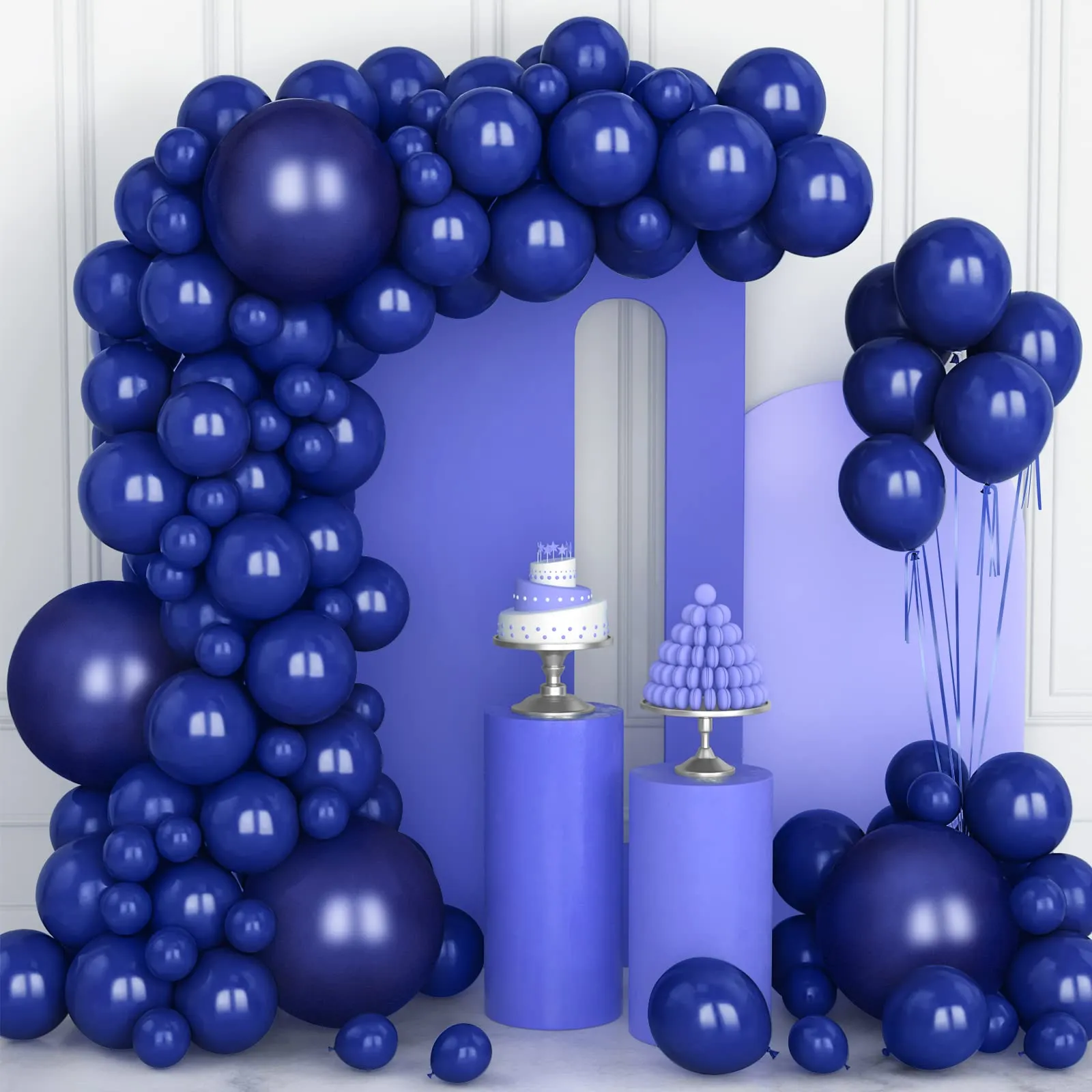 Ousuga Kit Ghirlanda di Palloncini Blu Scuro, 106 pezzi (5, 10, 12, 18 pollici) - immagine 1